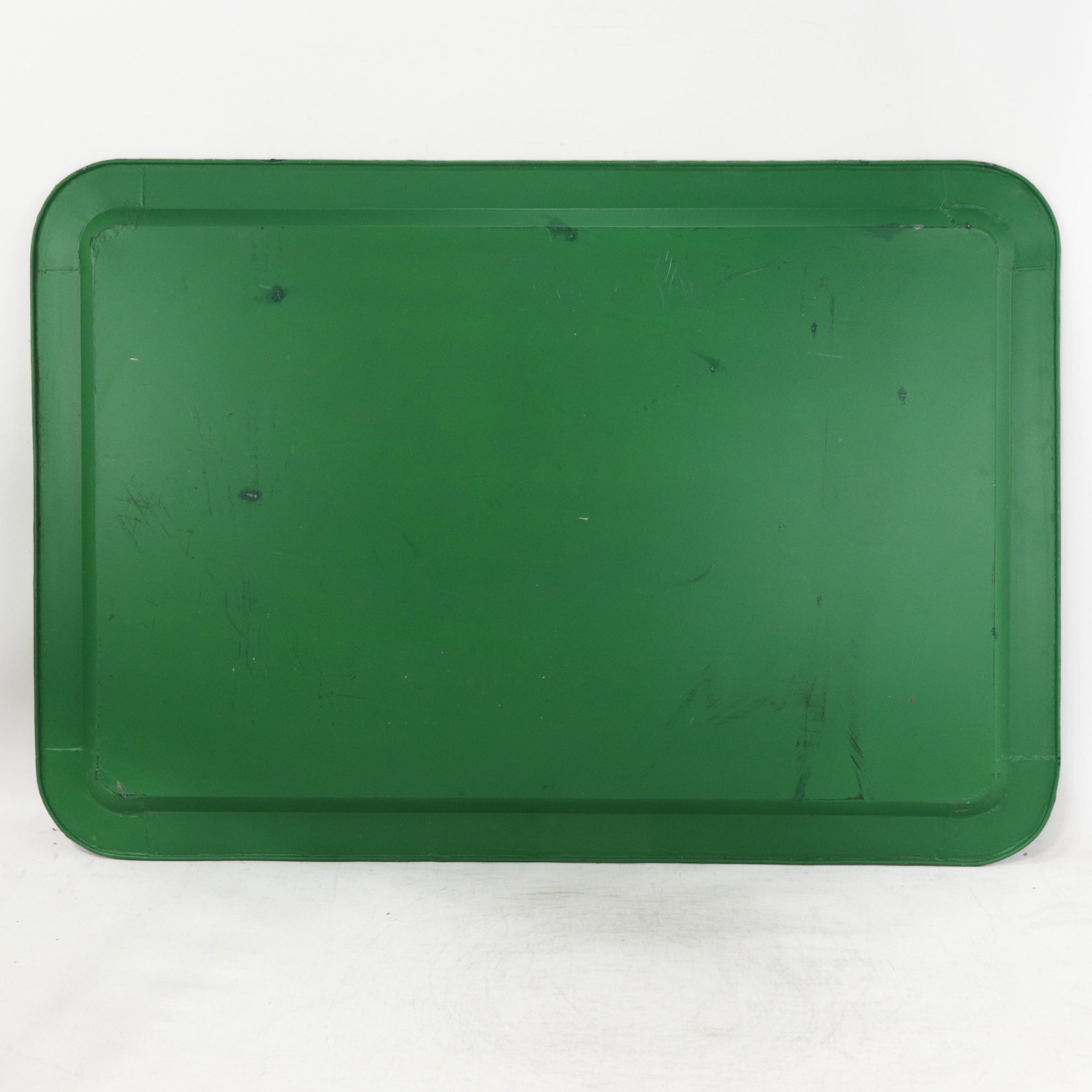 Vintage Hand Painted Chinoiserie Tole Tray Emerald Green and Gold Lacquer Rectangular Serving Tray - 15