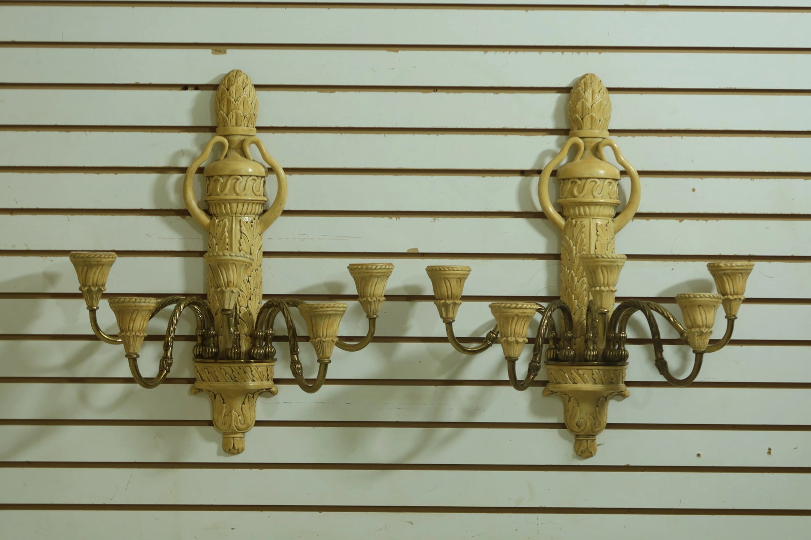 Pair Maitland Smith Decorative Candelabra Wall Sconces - 10