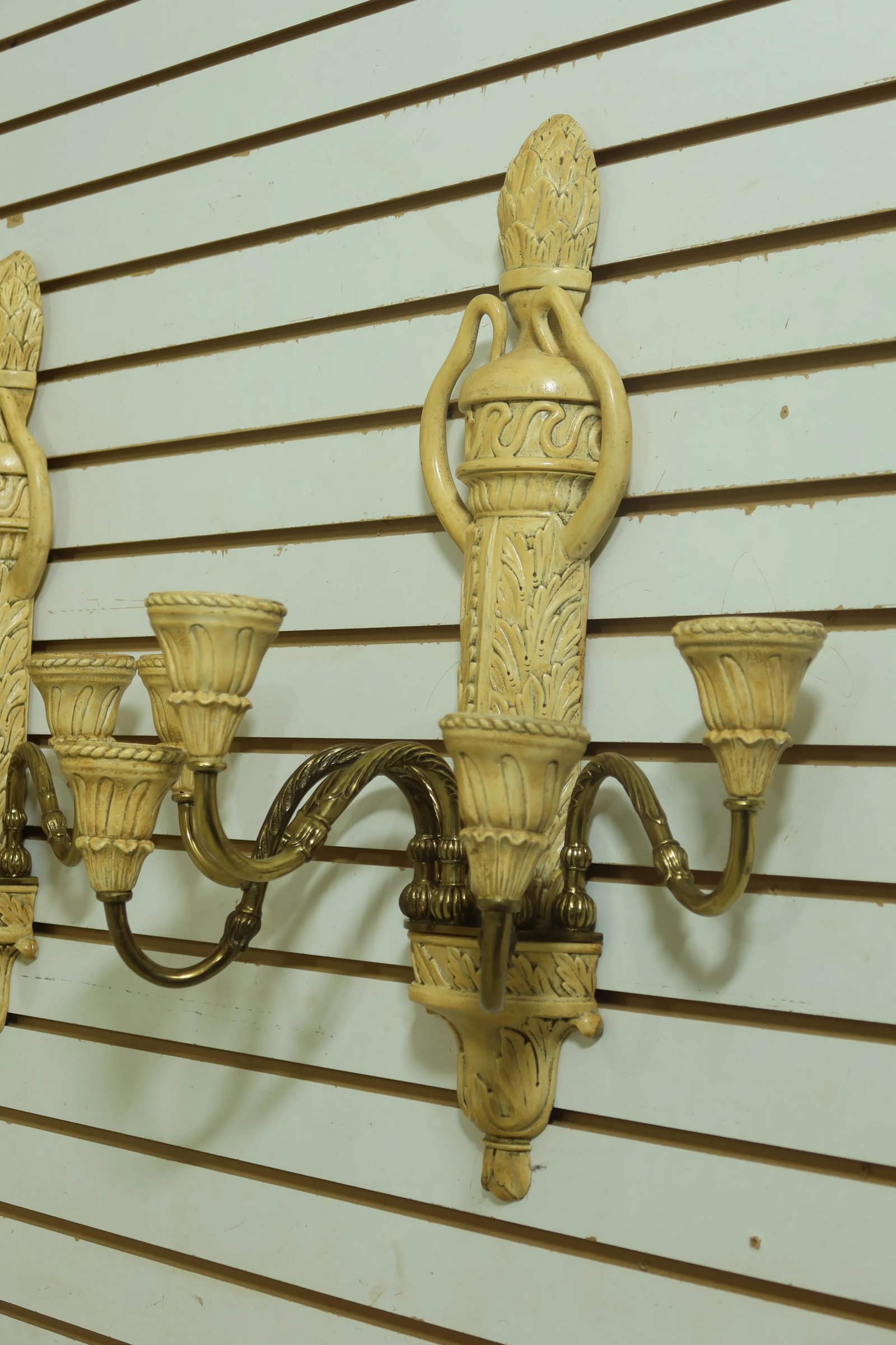 Pair Maitland Smith Decorative Candelabra Wall Sconces - 2