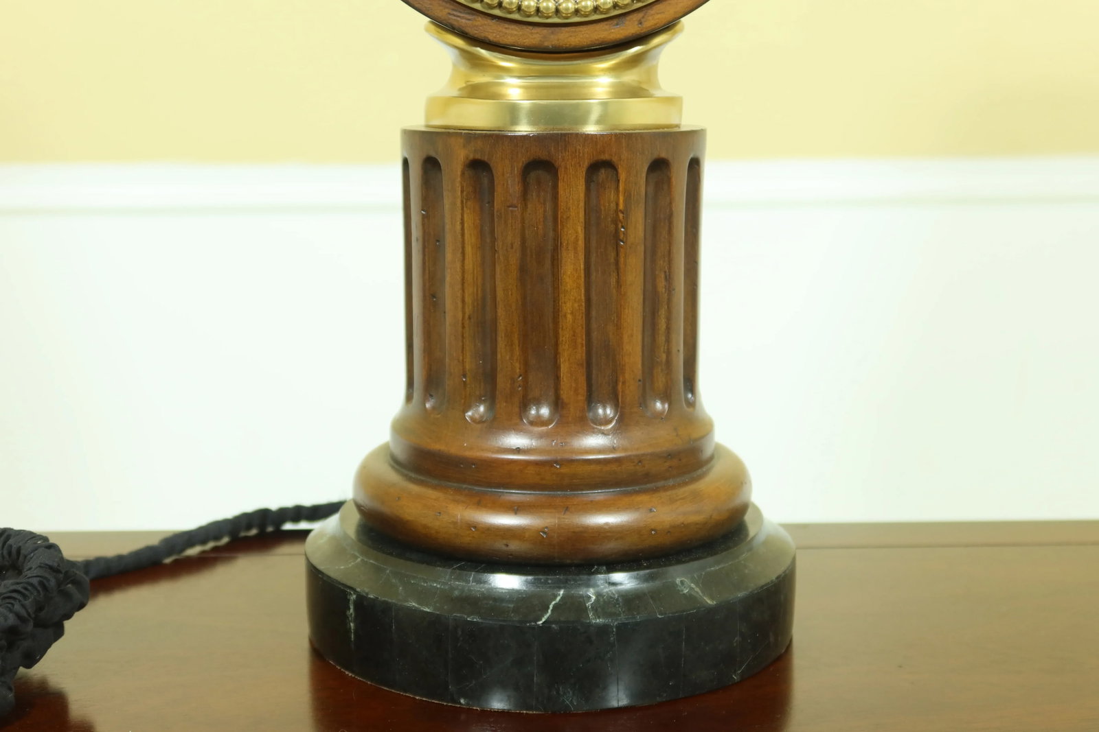 Maitland Smith Clock Face Lamp W. Shade & Marble Base - 3