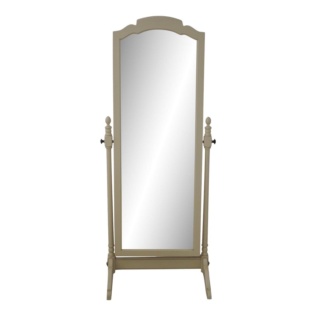 Ethan Allen Off White Painted Cheval Stand Up Floor Mirror: Age: Approx: 30 Years Old Details: Country Crossings Quality Construction Traditional Style Solid Brass Hardware Tilt Adjusting Elevated Base Offered @ Fraction Original Retail Cost Condition:
