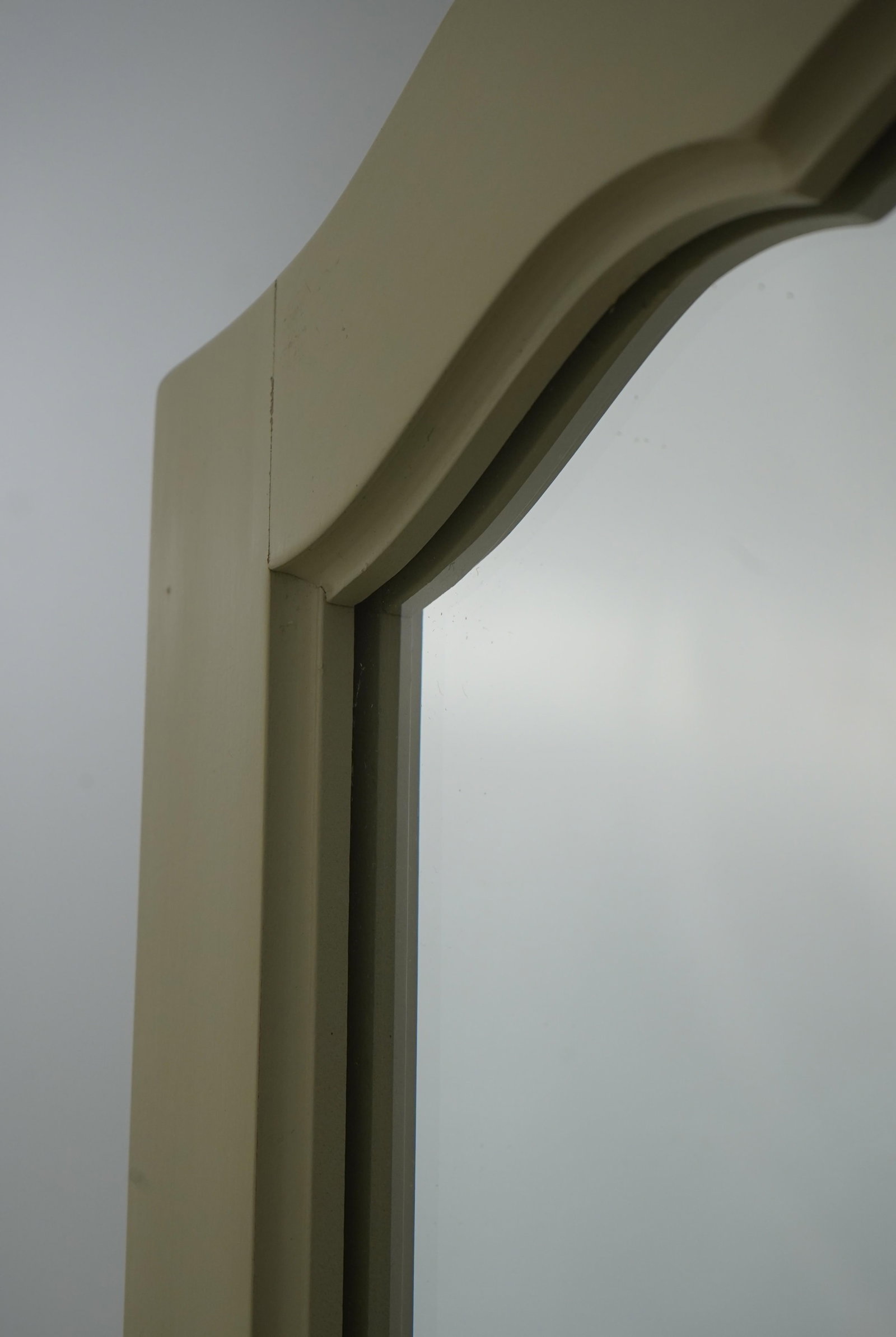 Ethan Allen Off White Painted Cheval Stand Up Floor Mirror - 6