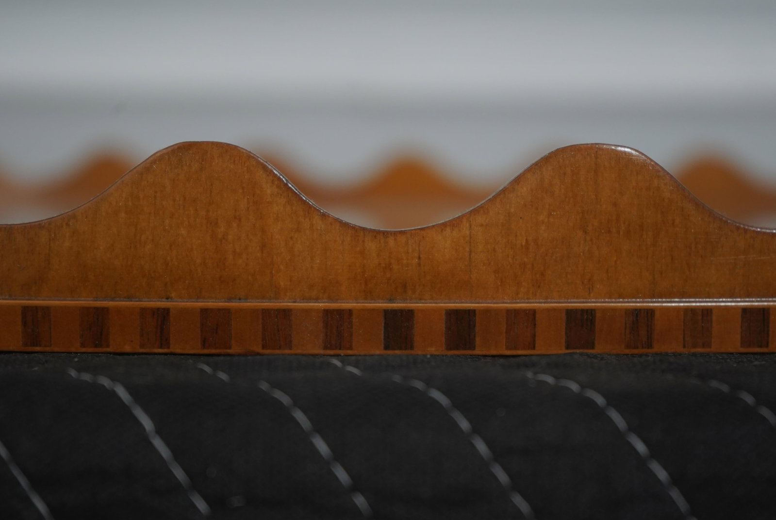 Adam Style Birdseye Maple Top Scalloped Serving Tray - 7