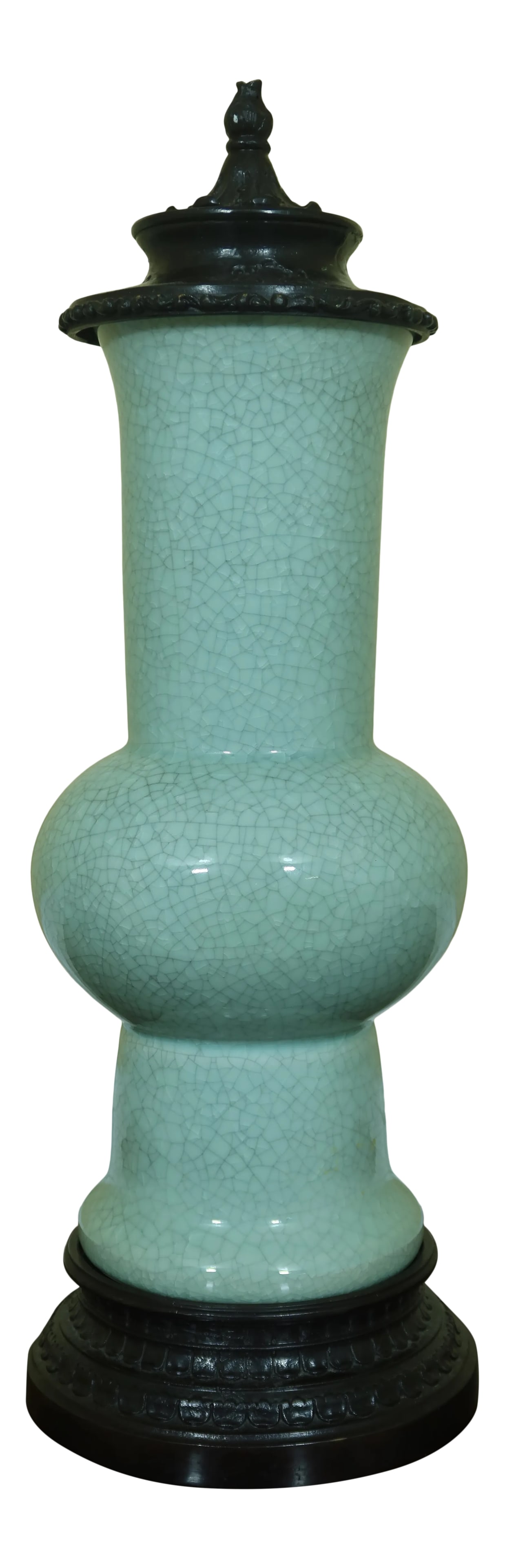 Maitland Smith Green Porcelain Bronze Decorative Urn (1 of 8)