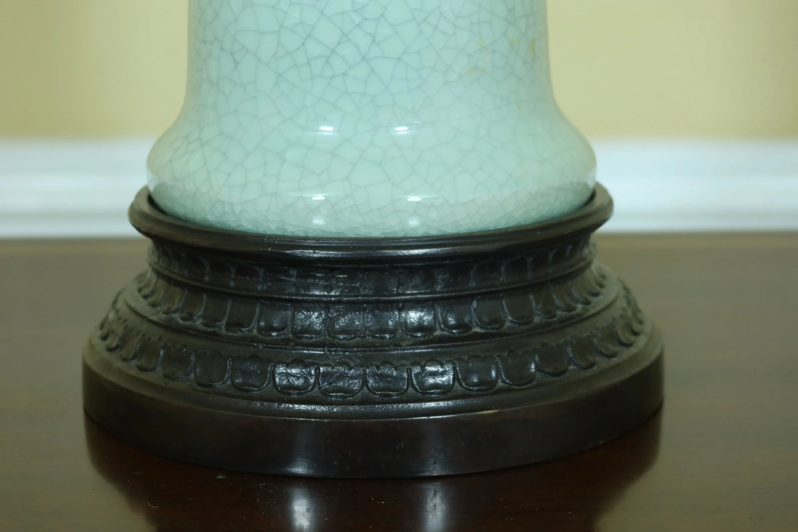 Maitland Smith Green Porcelain Bronze Decorative Urn - 5