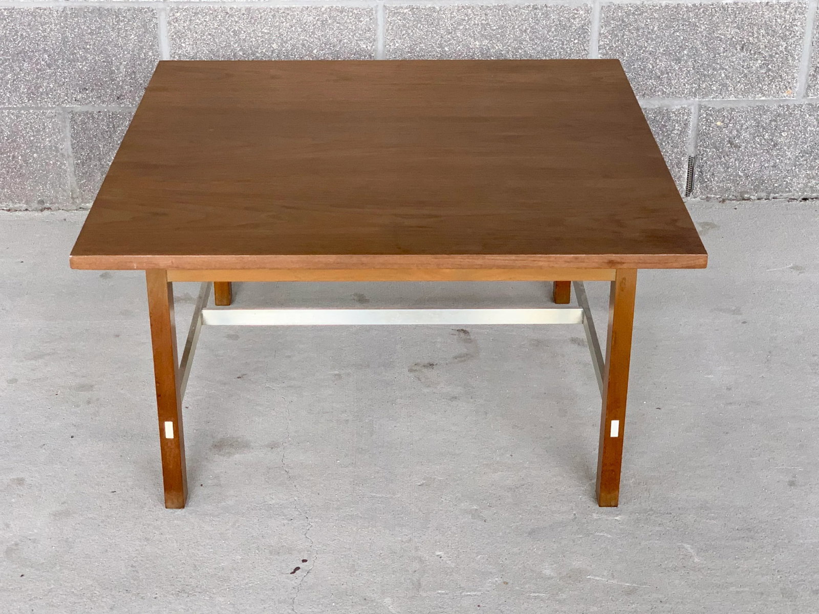 Vintage Paul McCobb Calvin Walnut and Aluminum Square Coffee Table - 10