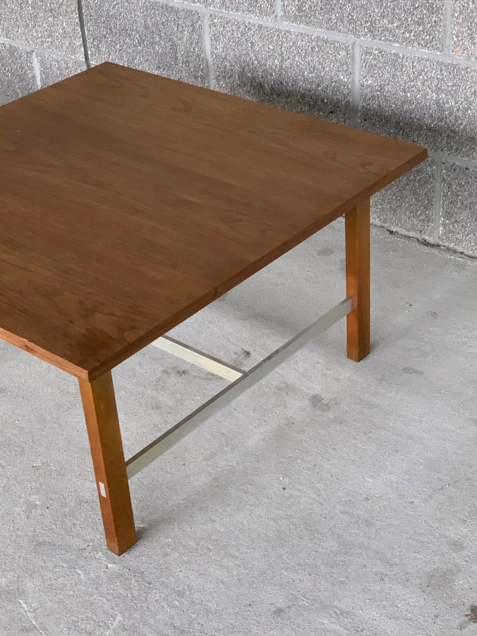 Vintage Paul McCobb Calvin Walnut and Aluminum Square Coffee Table - 2