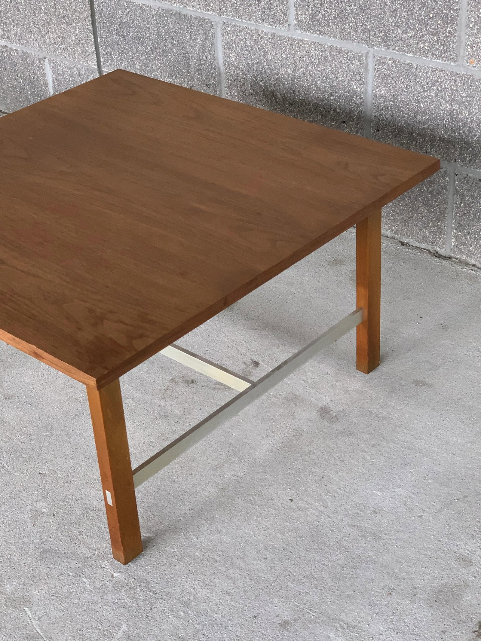 Vintage Paul McCobb Calvin Walnut and Aluminum Square Coffee Table - 3