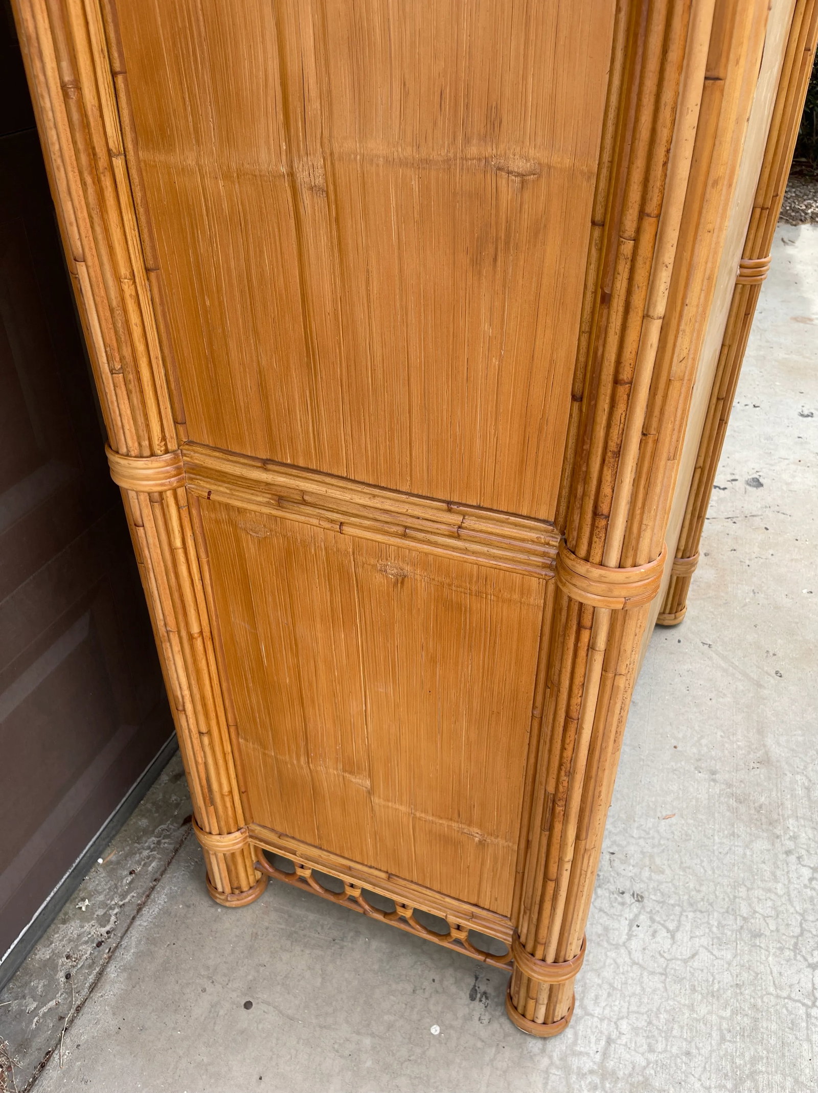 Vintage McGuire Style Boho Chic Armoire - 8
