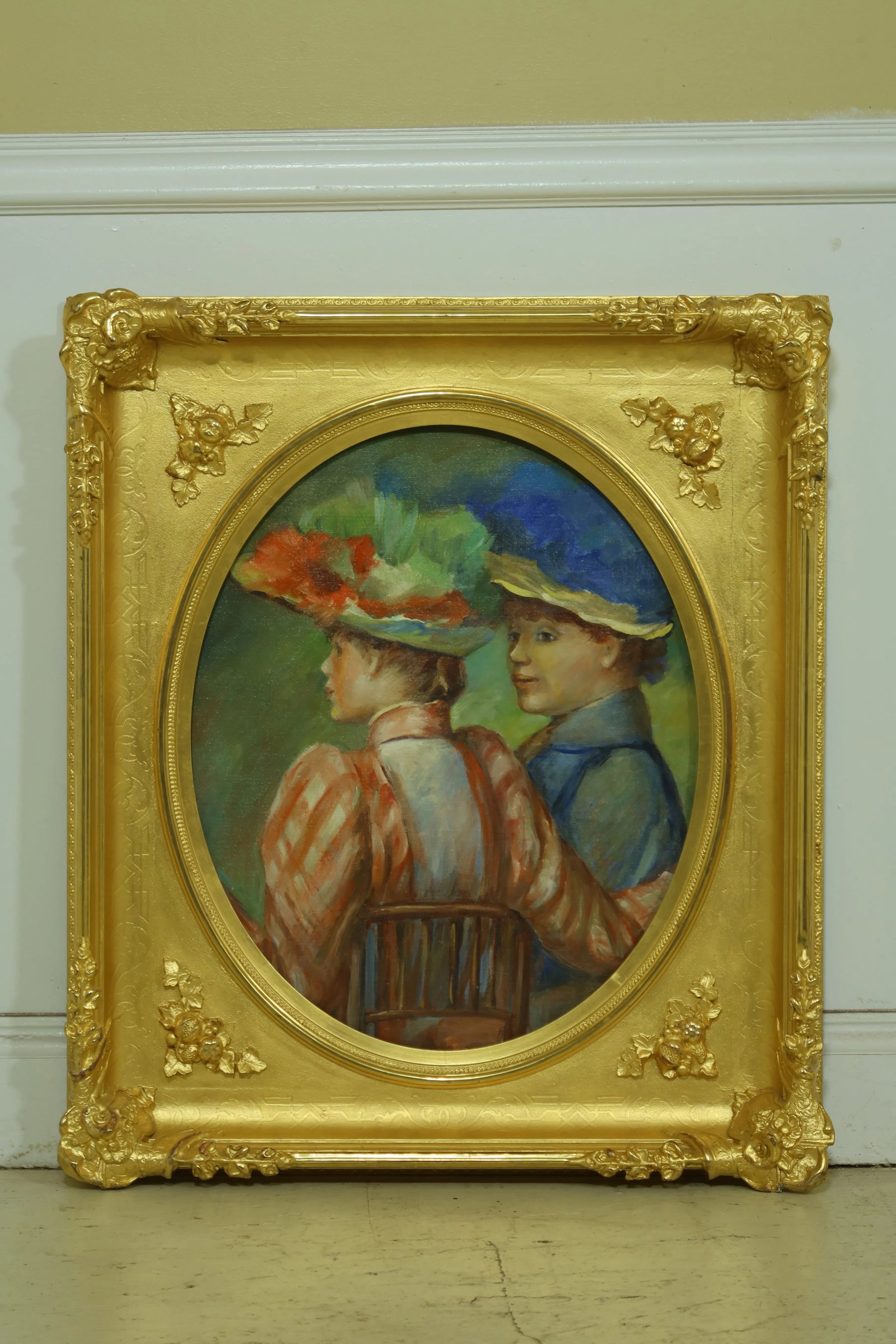 Vintage Gold Leaf Framed Oil Painting - 11