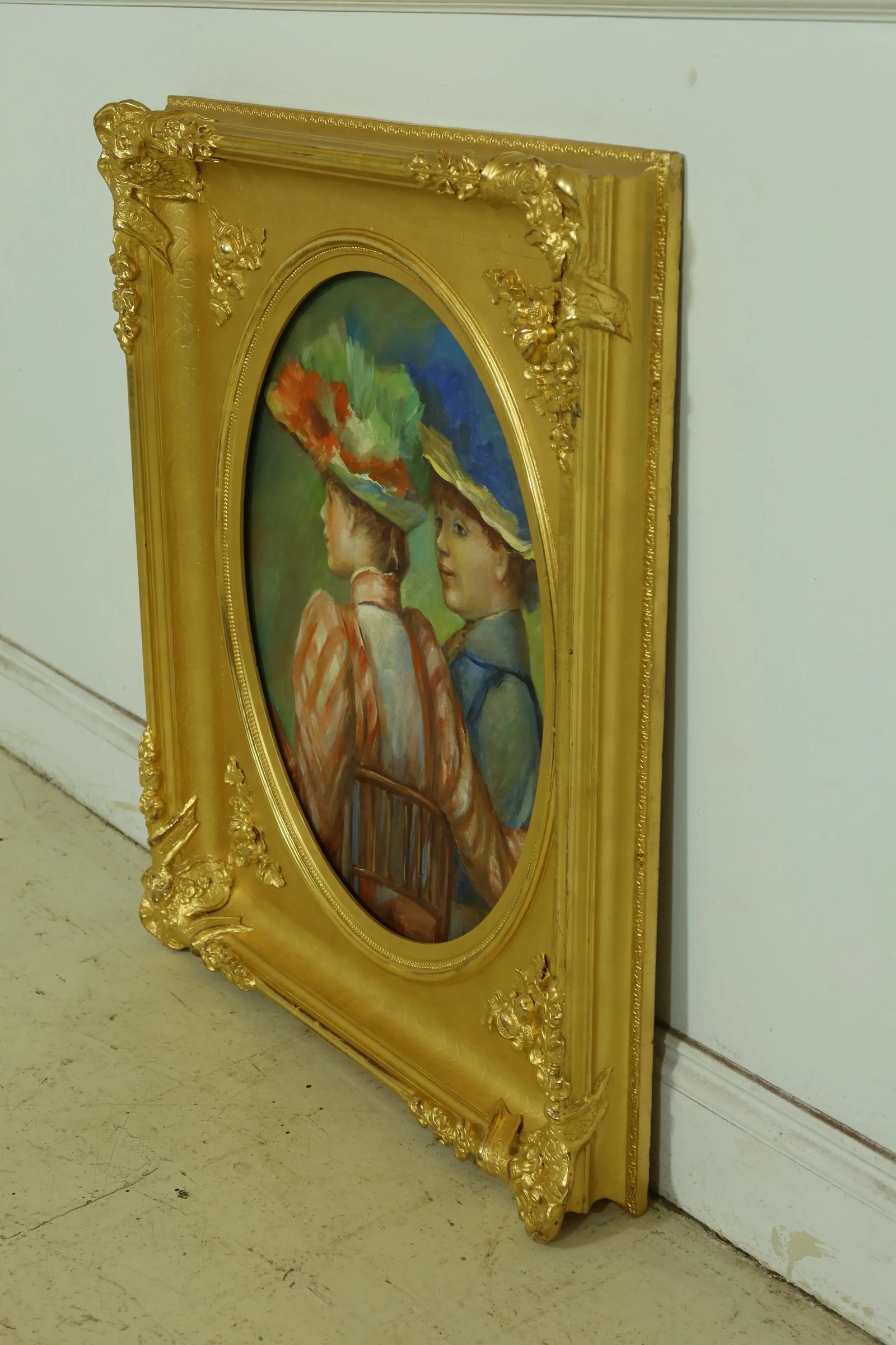 Vintage Gold Leaf Framed Oil Painting - 2