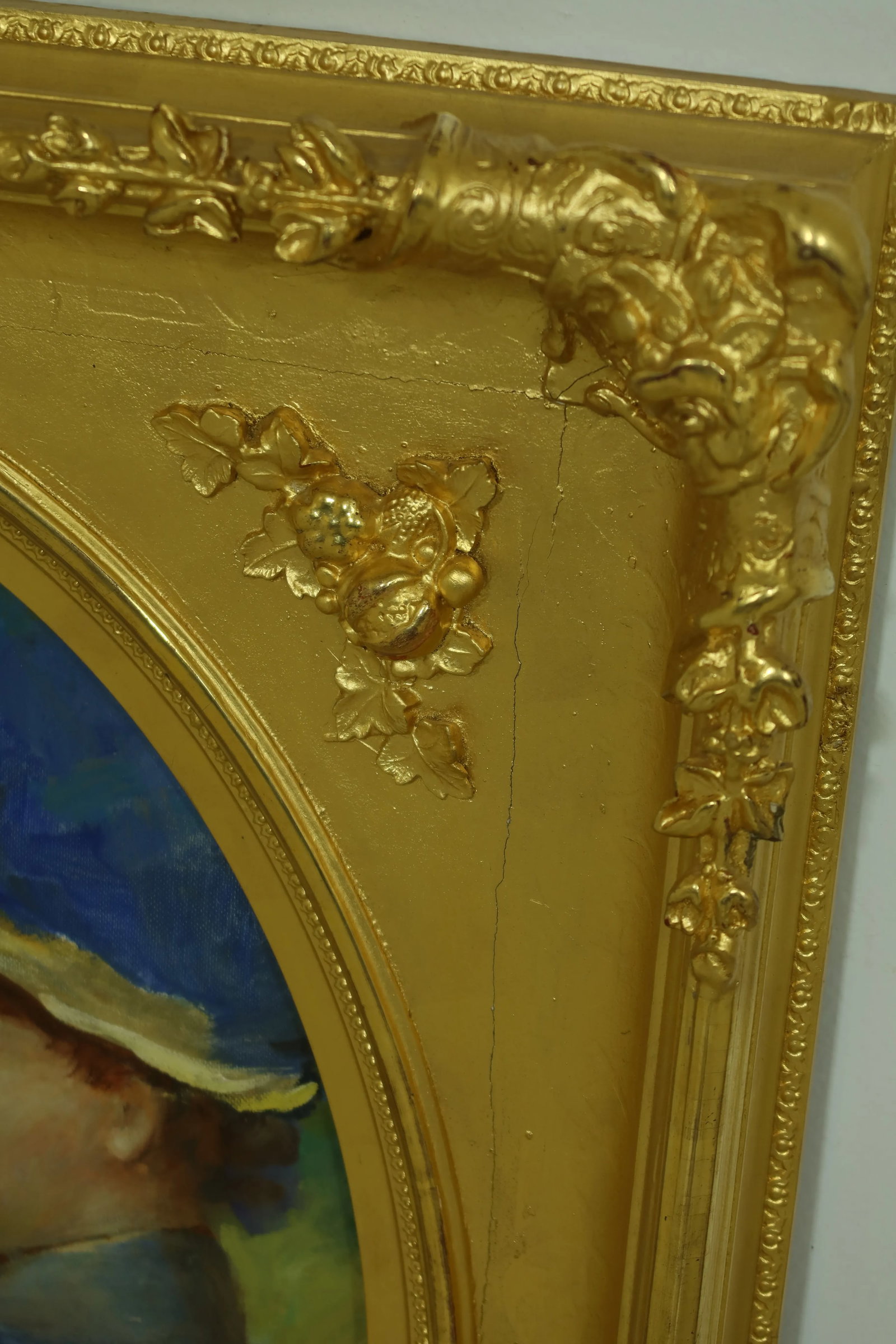 Vintage Gold Leaf Framed Oil Painting - 3