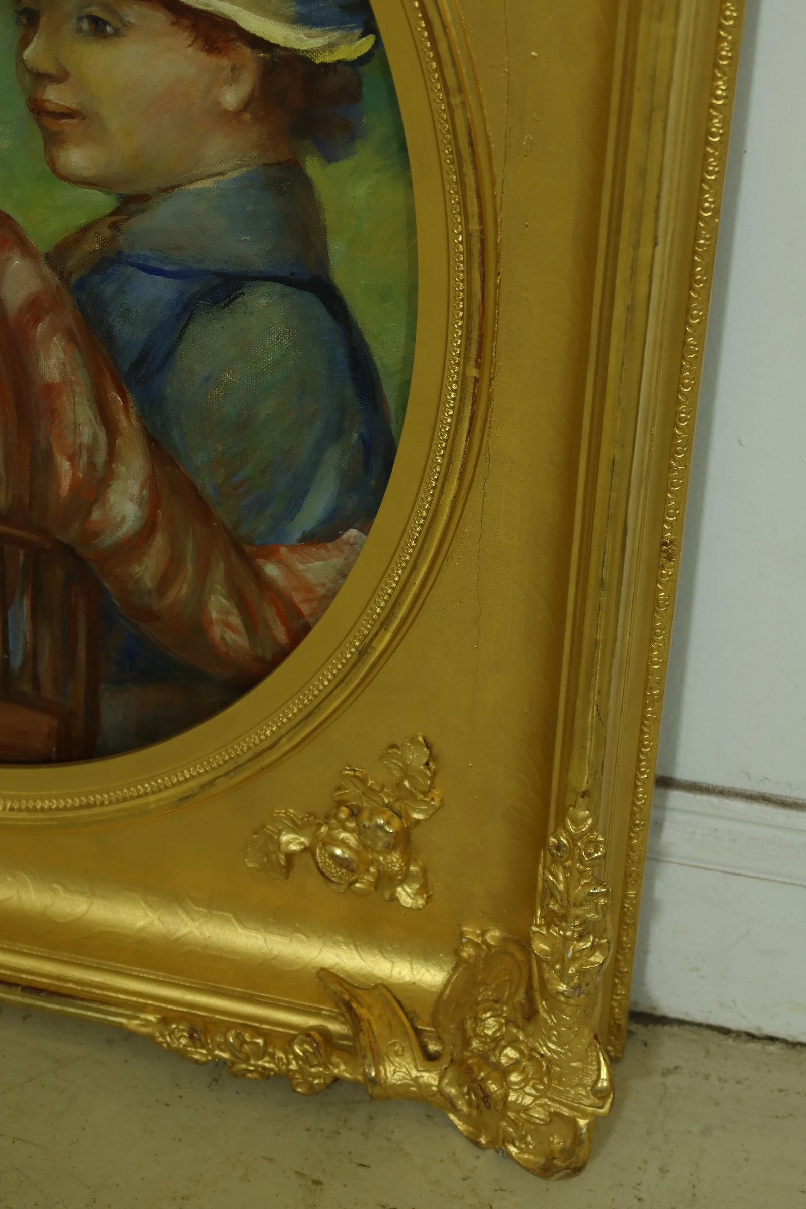 Vintage Gold Leaf Framed Oil Painting - 4