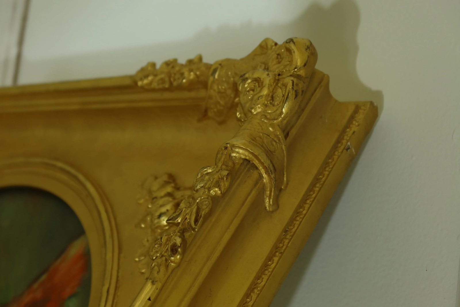 Vintage Gold Leaf Framed Oil Painting - 5