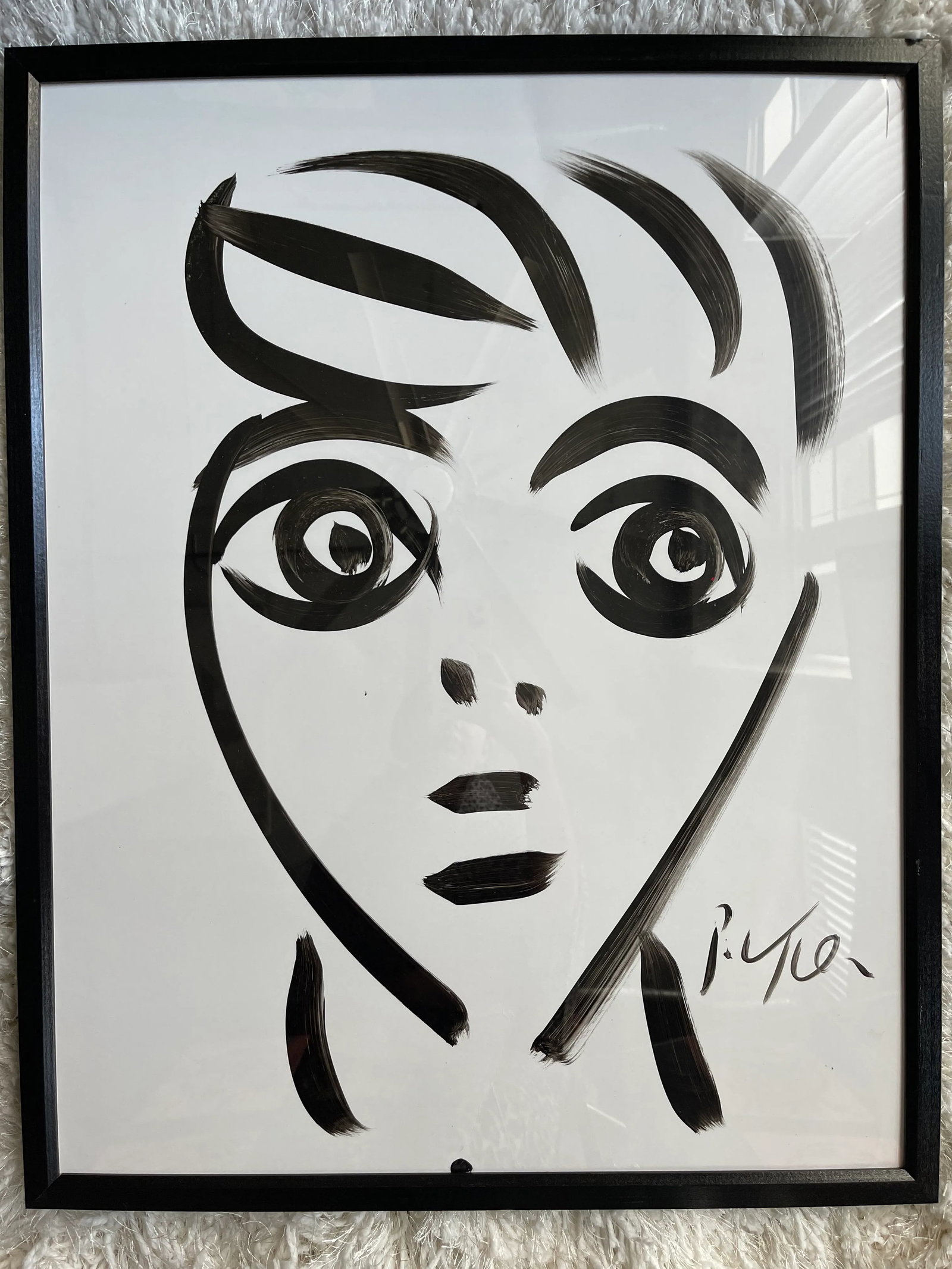 Contemporary Abstract Face Portrait Acrylic Painting by Peter Keil, Framed - 5