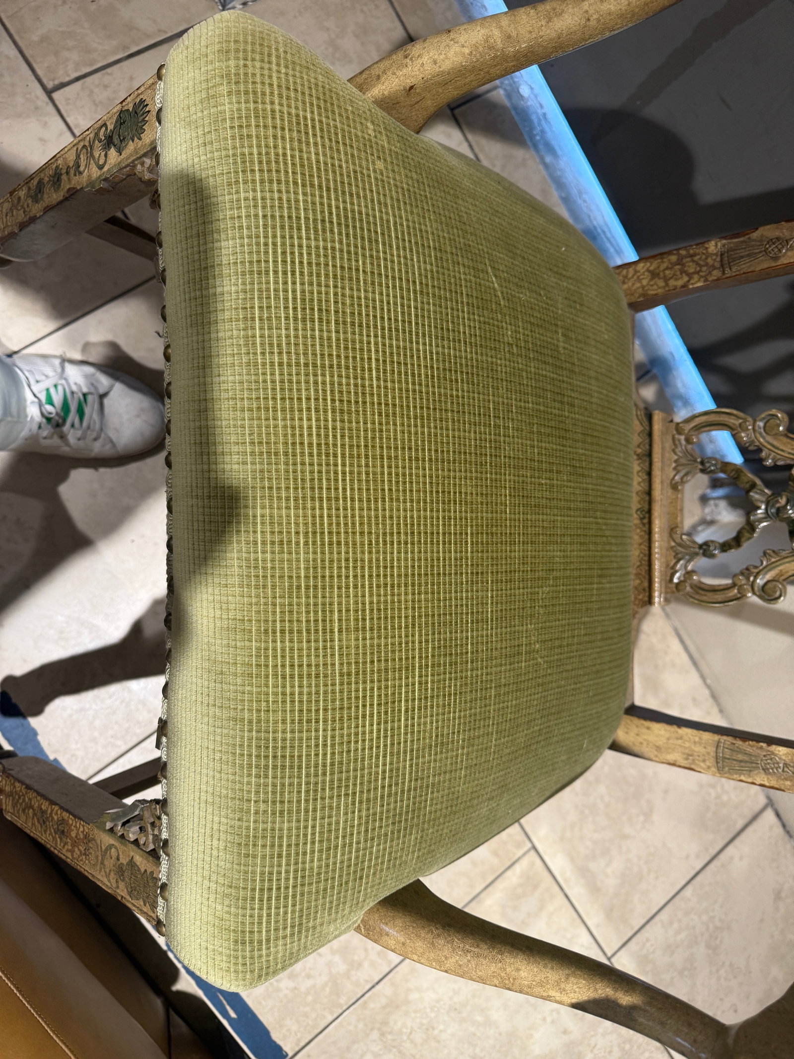 Chinese Chippendale Arm Chair Hand Painted - 7