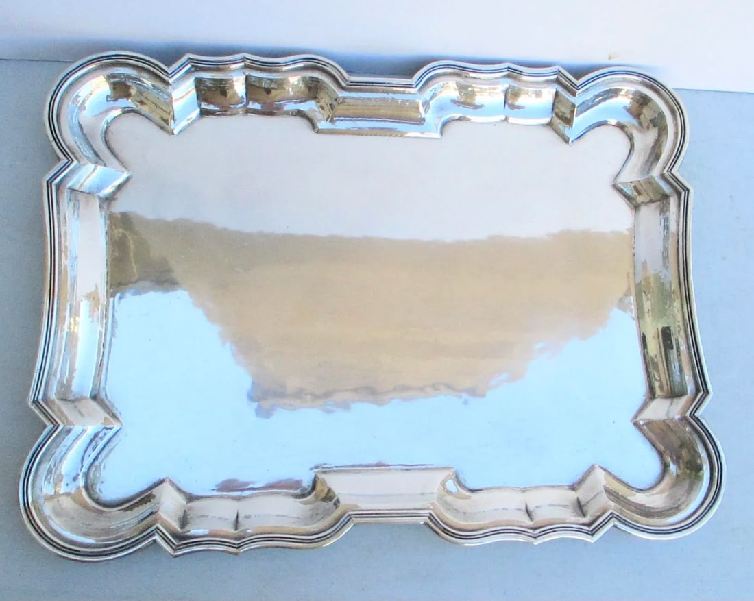 Vintage 1966 Italian Baroque-Style 800 Silver Serving Tray - 2