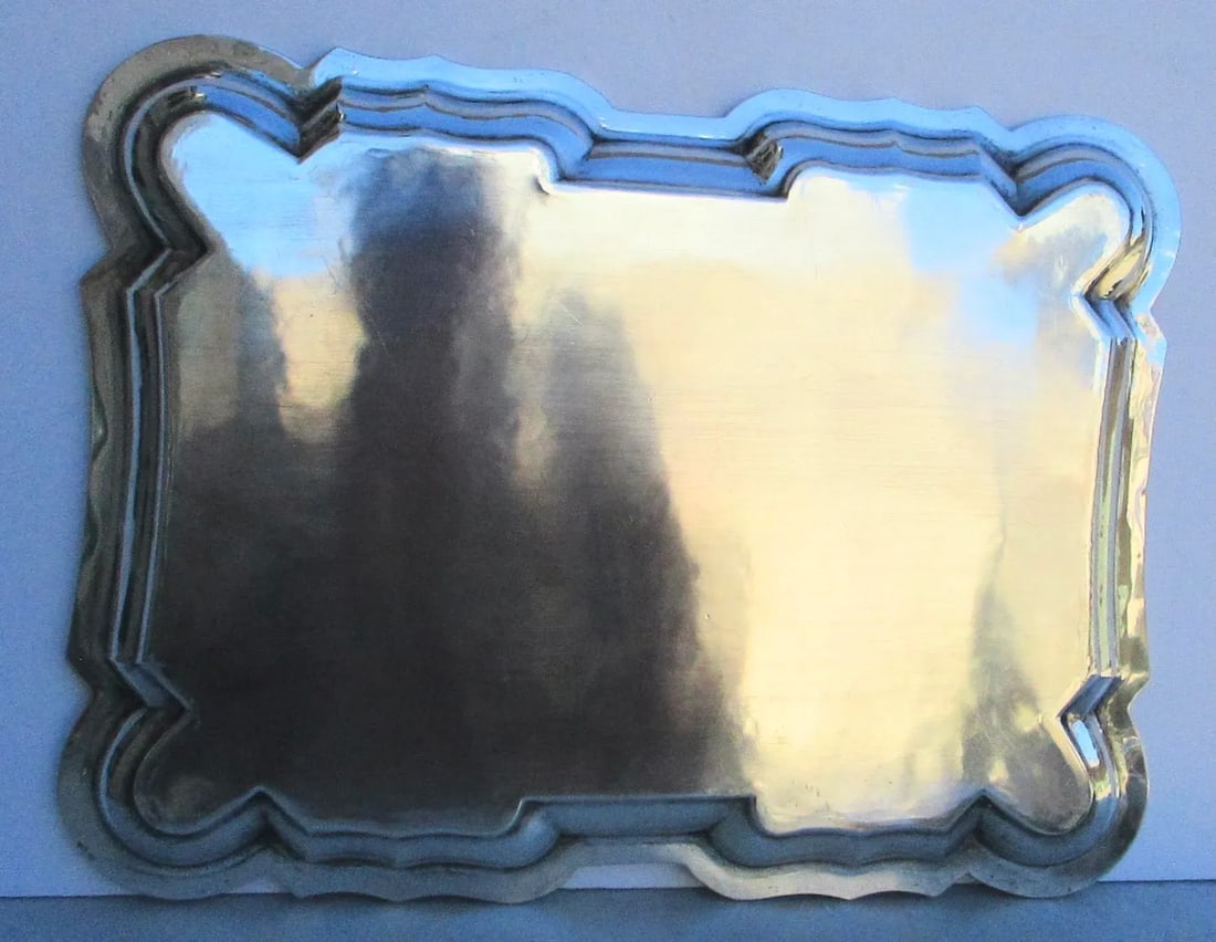 Vintage 1966 Italian Baroque-Style 800 Silver Serving Tray - 4
