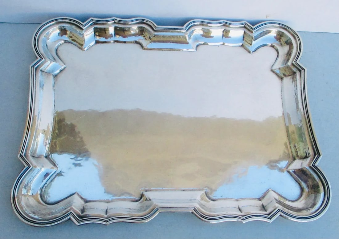 Vintage 1966 Italian Baroque-Style 800 Silver Serving Tray - 8