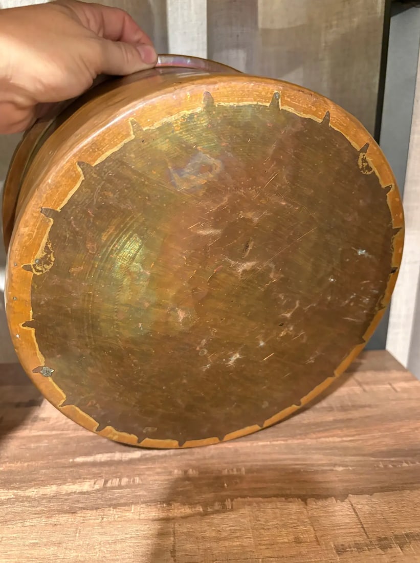 19th Century Copper Pot or Ice Bucket With Greek Fraternity Letters - 6