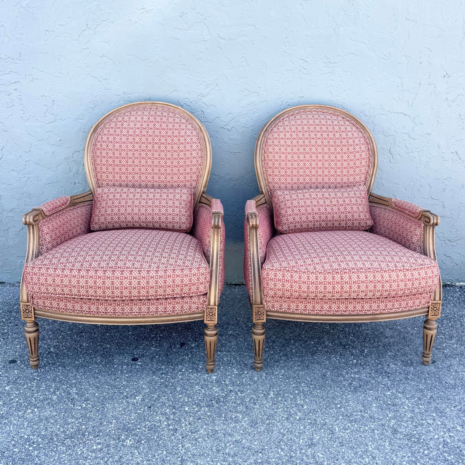 Vintage French Provincial Lounge Chairs by Ethan Allen - A Pair - 3