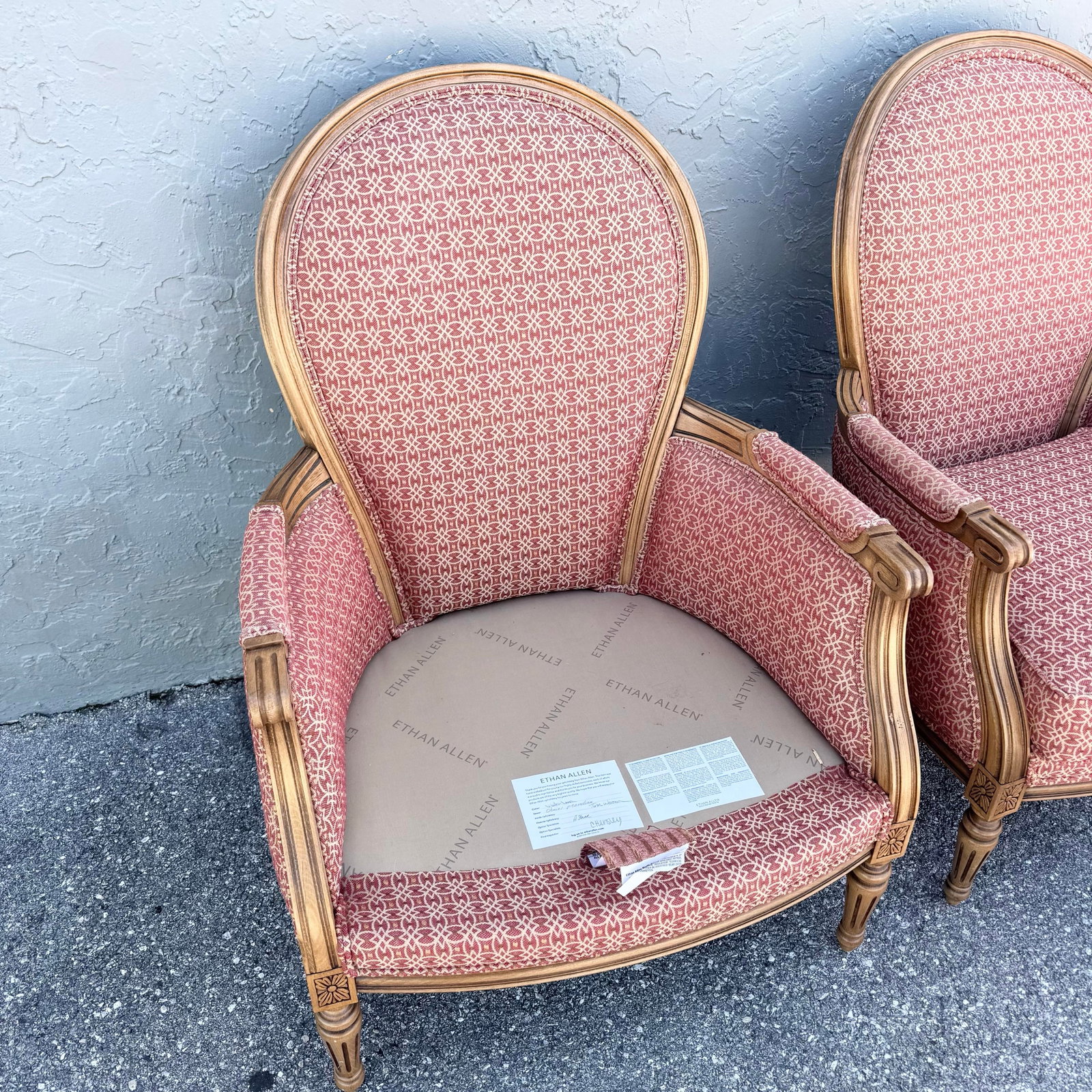 Vintage French Provincial Lounge Chairs by Ethan Allen - A Pair - 8