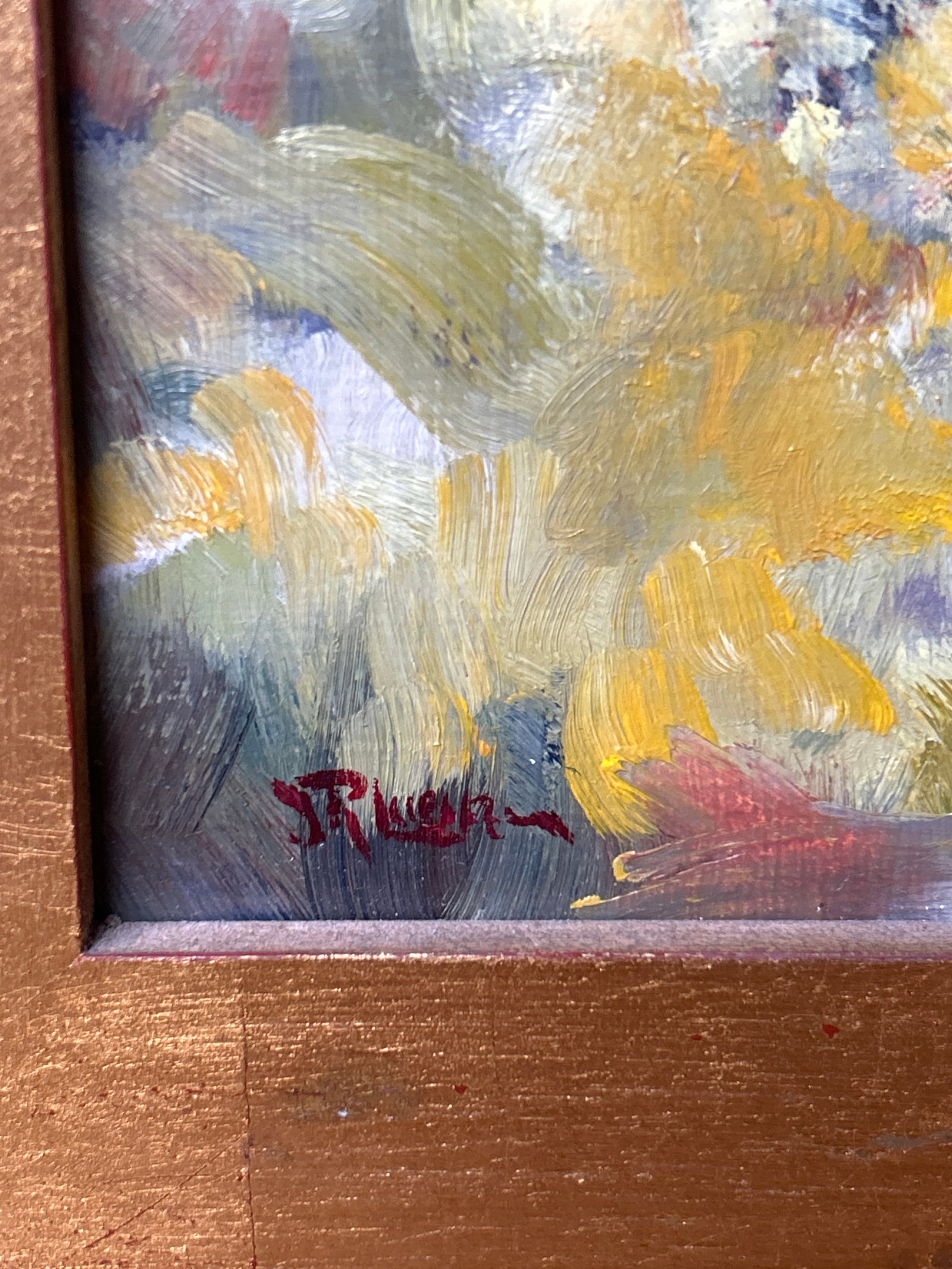 Vintage Signed Mountainscape Acrylic Painting - 3