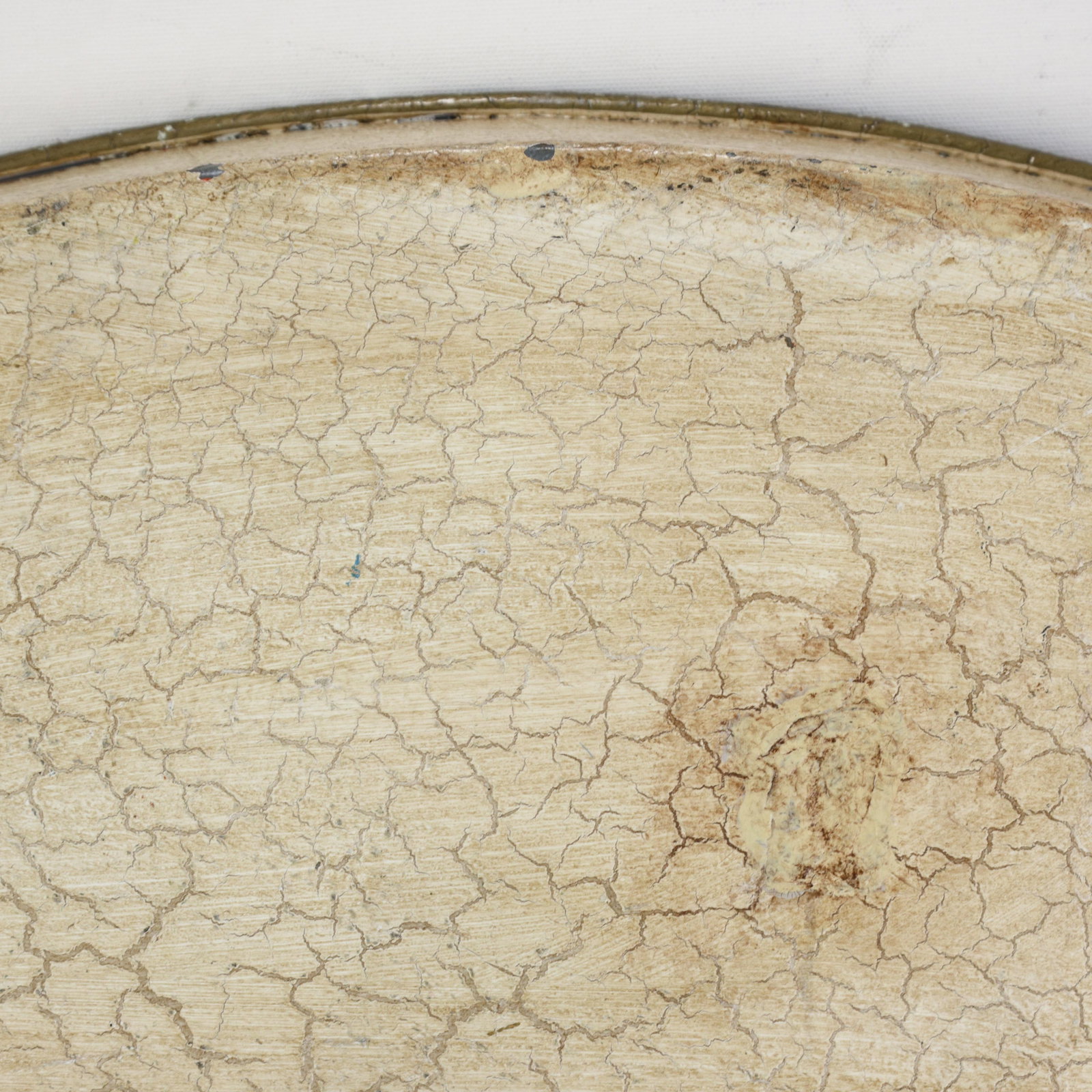 Vintage Hand Painted Tole Tray Blue and Cream Oval Landscape With Tower Architecture - 15