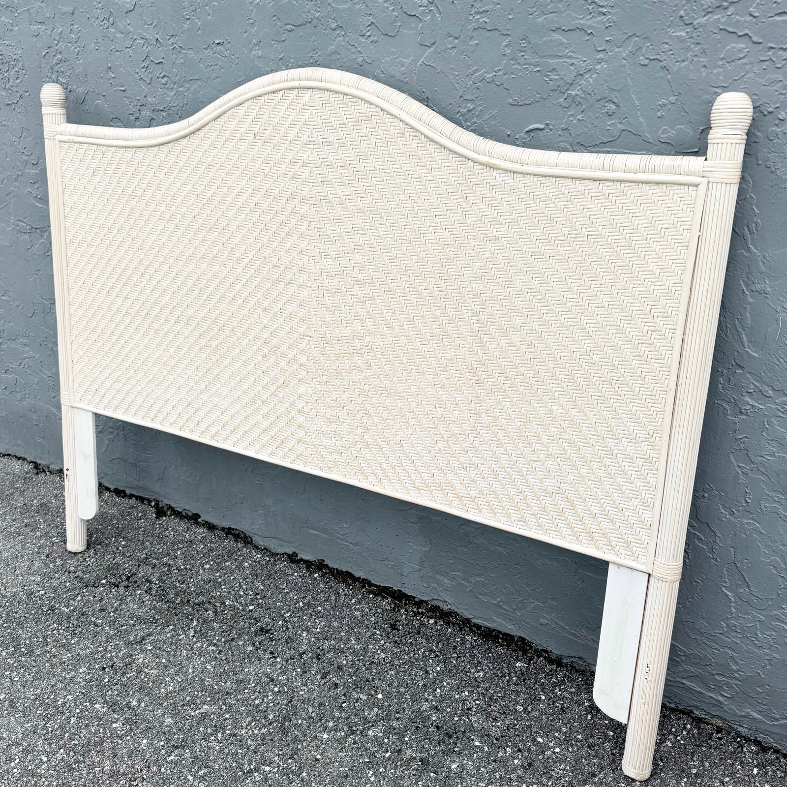 Vintage Boho Chic Wicker Queen Size Headboard - 2