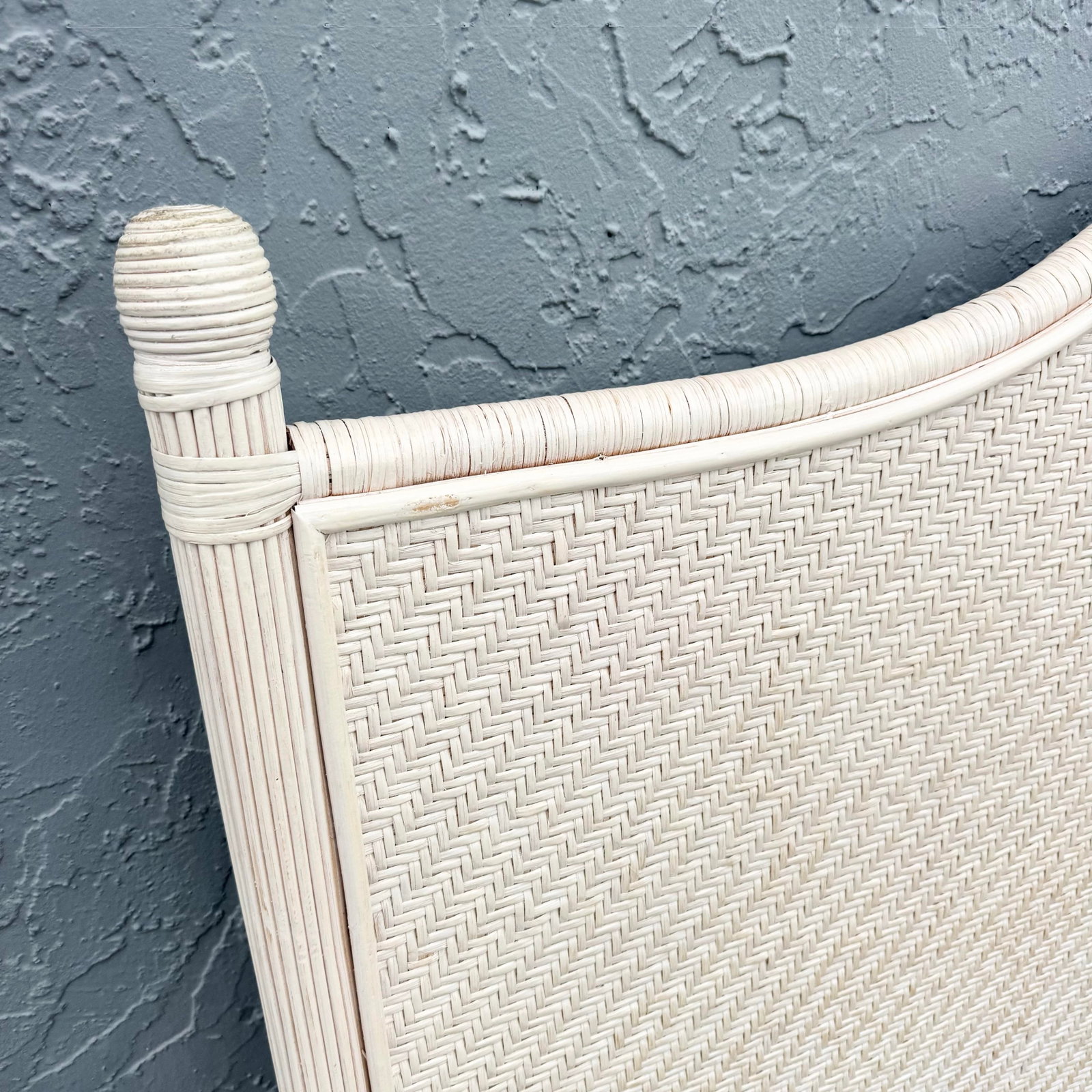 Vintage Boho Chic Wicker Queen Size Headboard - 4