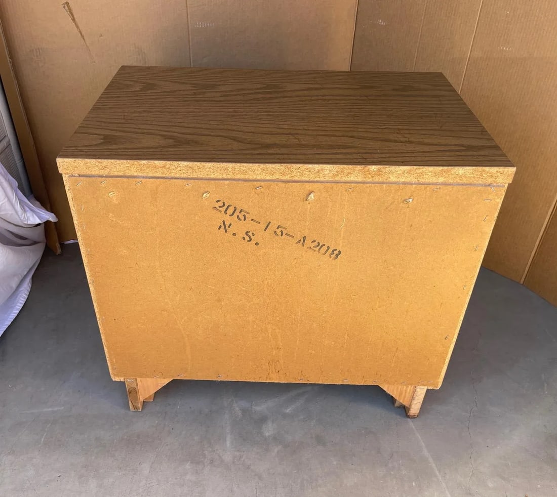 Vintage Mid-Century Thomasville Faux Bamboo 2 Drawer Nightstand - 2