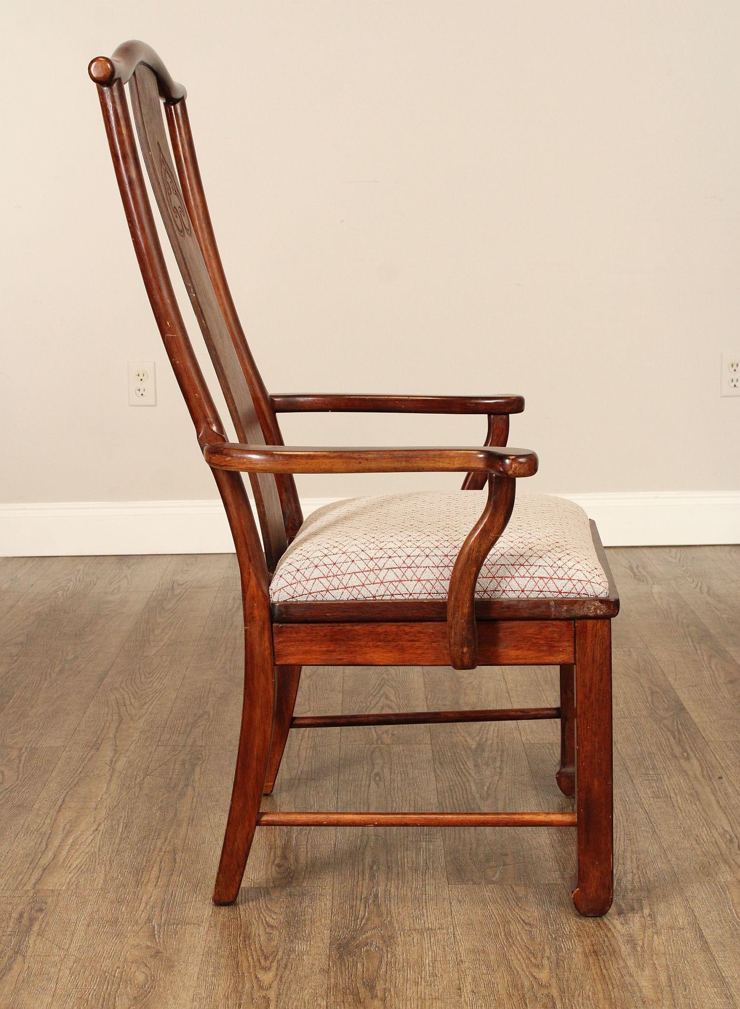 Bernhardt Chinese Style Set of Four Yoke Back Dining Chairs - 9
