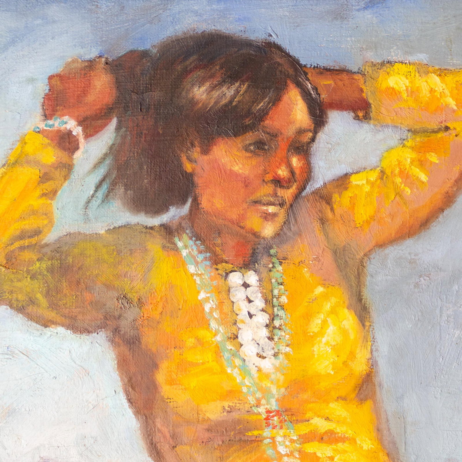 Figure Painting of a Girl in Yellow on a Soutwestern Mesa Landscape - 11