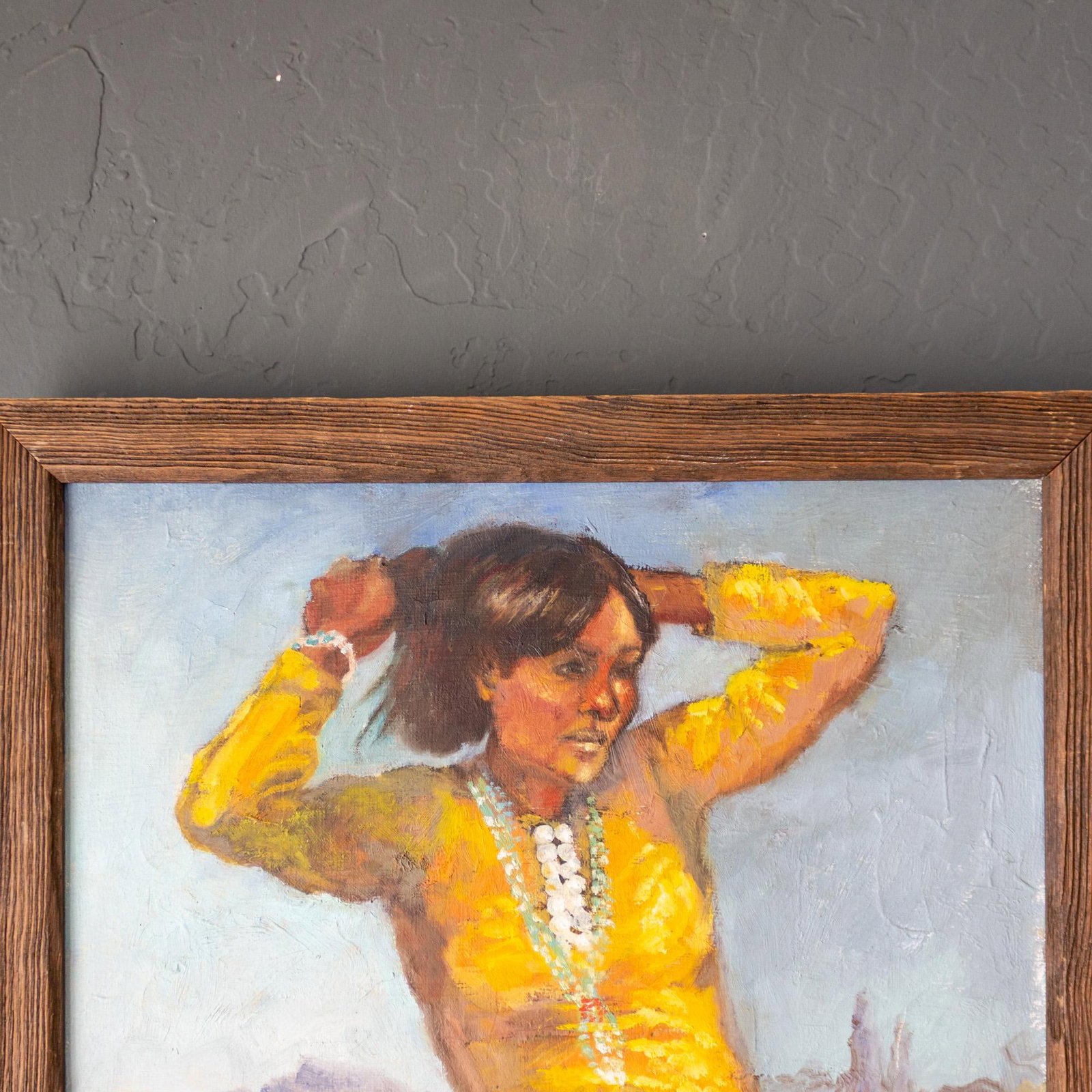 Figure Painting of a Girl in Yellow on a Soutwestern Mesa Landscape - 4