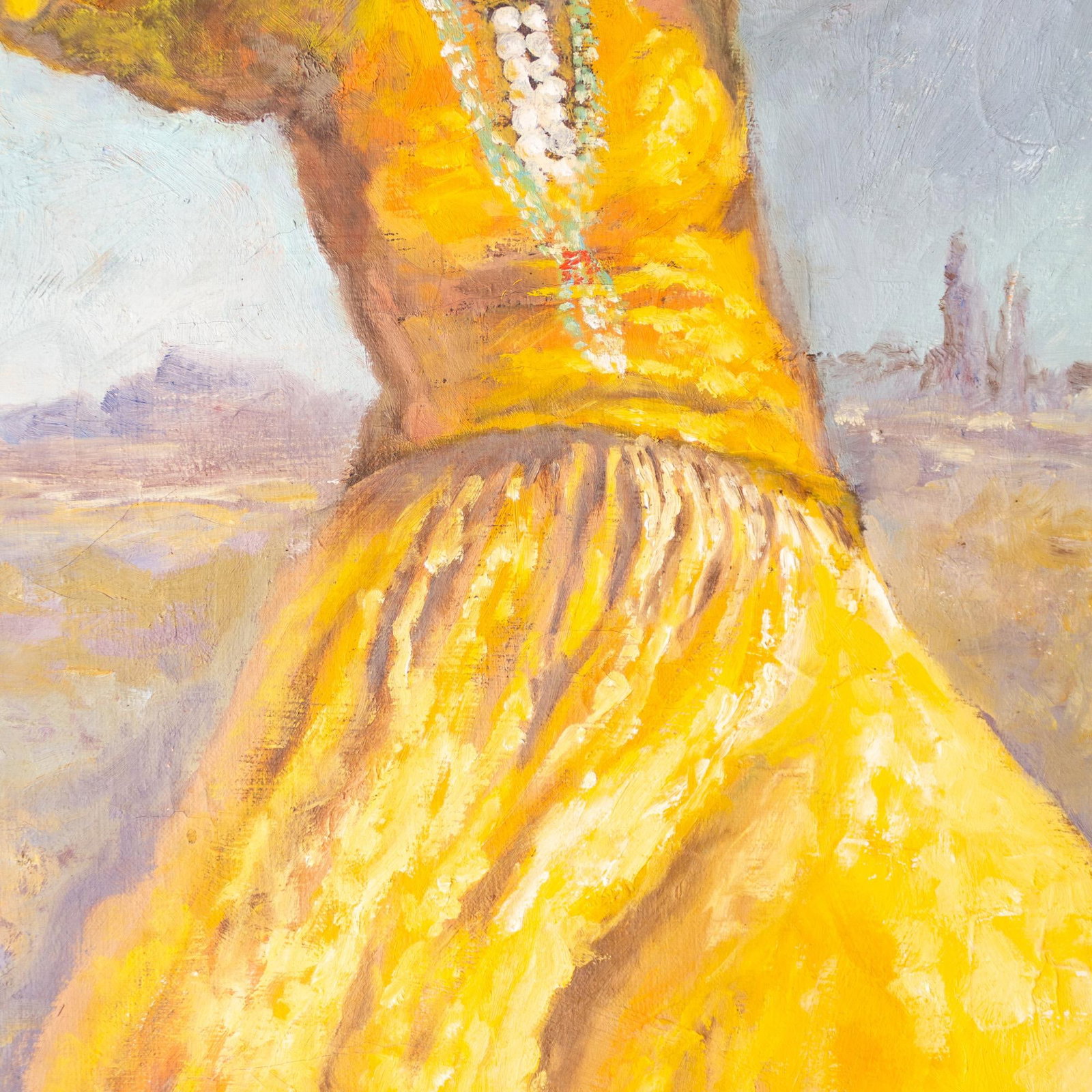 Figure Painting of a Girl in Yellow on a Soutwestern Mesa Landscape - 5