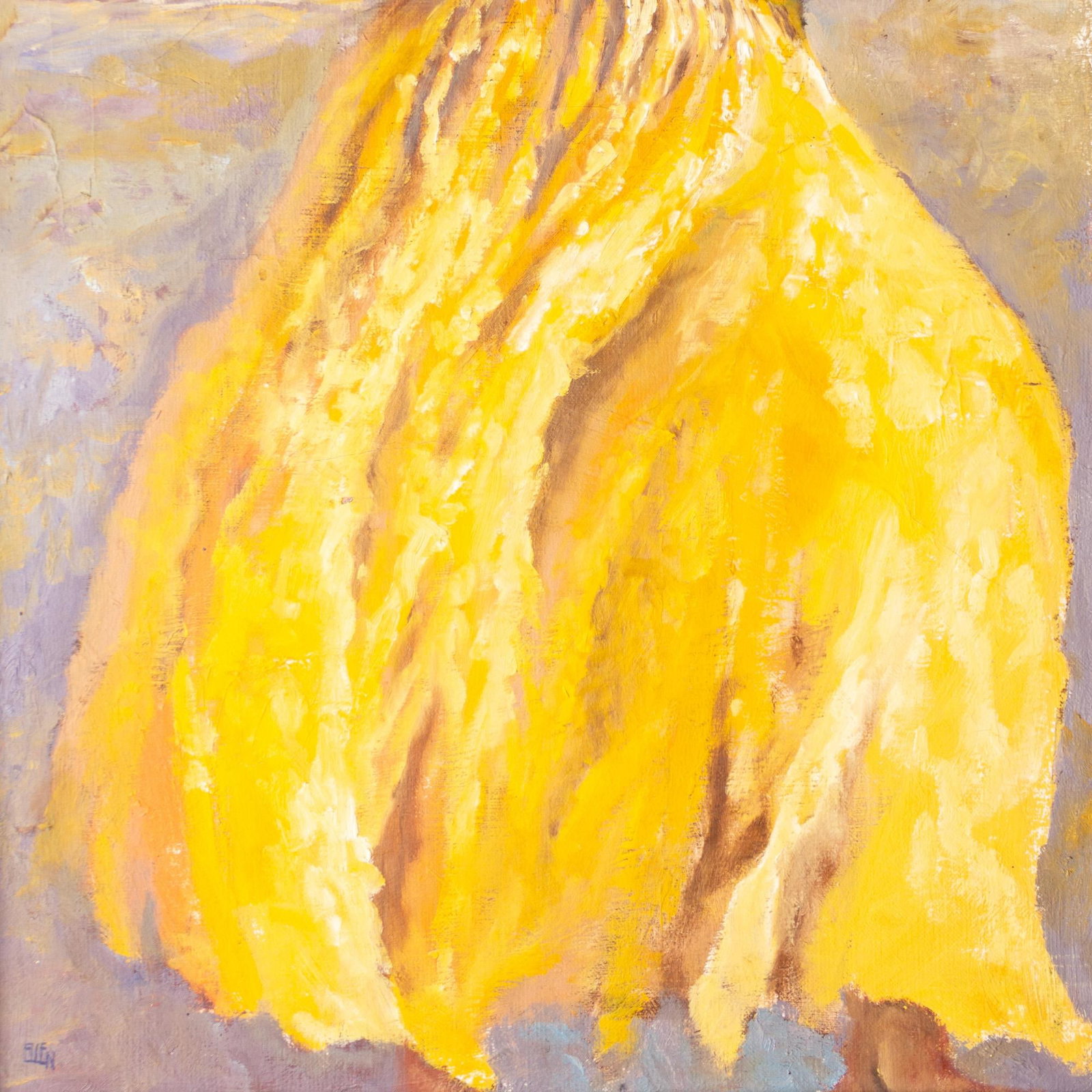 Figure Painting of a Girl in Yellow on a Soutwestern Mesa Landscape - 6