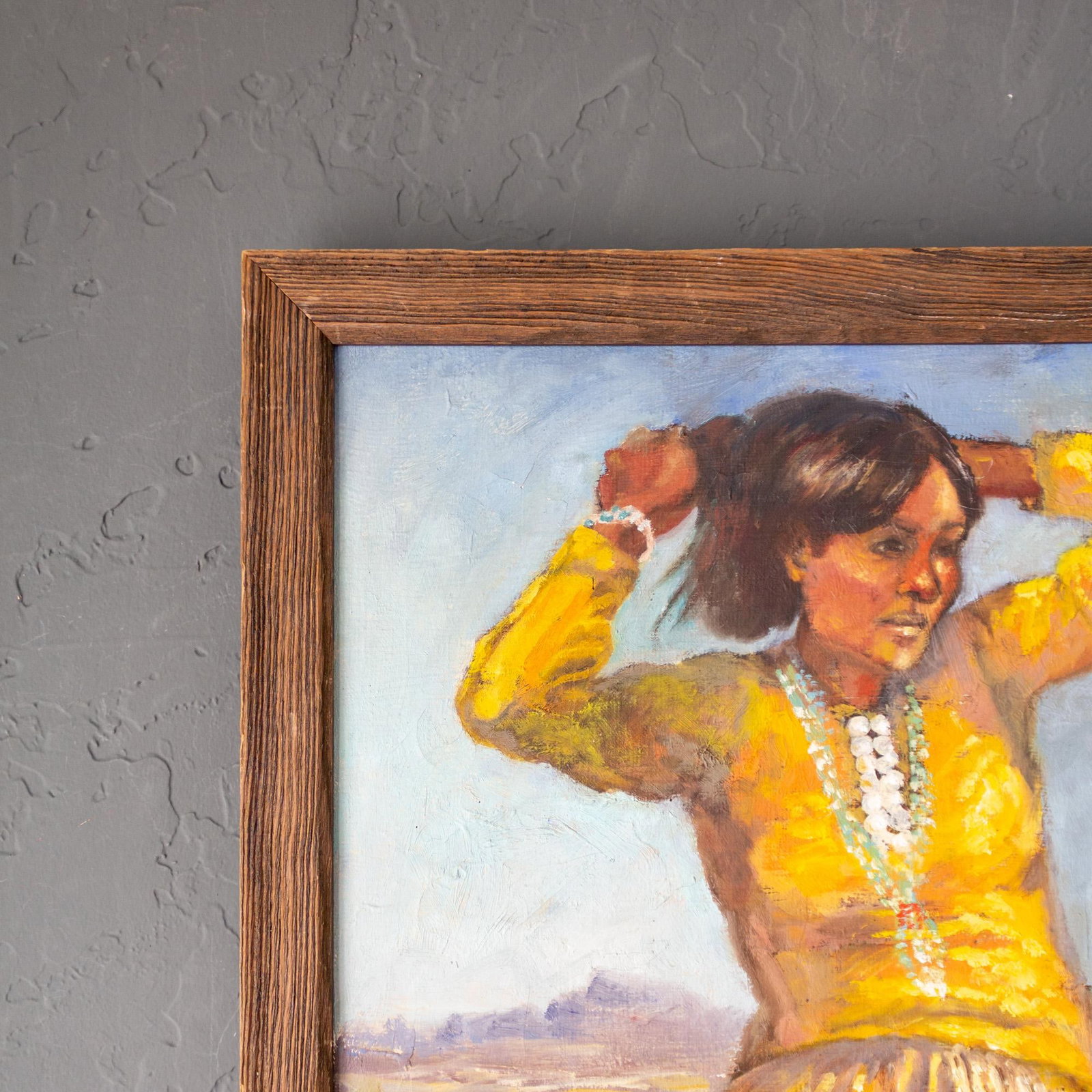 Figure Painting of a Girl in Yellow on a Soutwestern Mesa Landscape - 7
