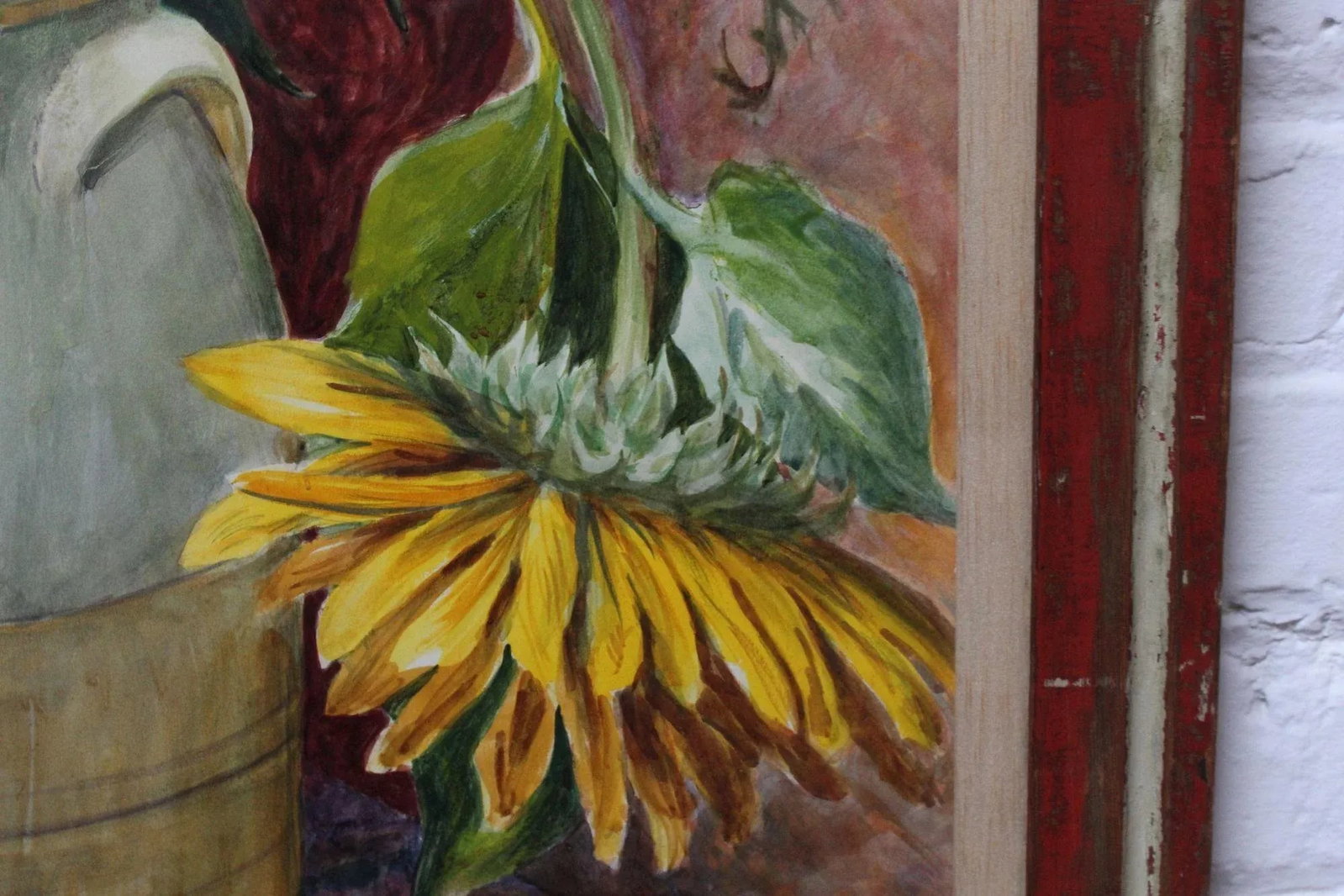 Parker Elwood Panttila "Poodle With Sunflowers" Acrylic Portrait Still Life on Canvas - 9