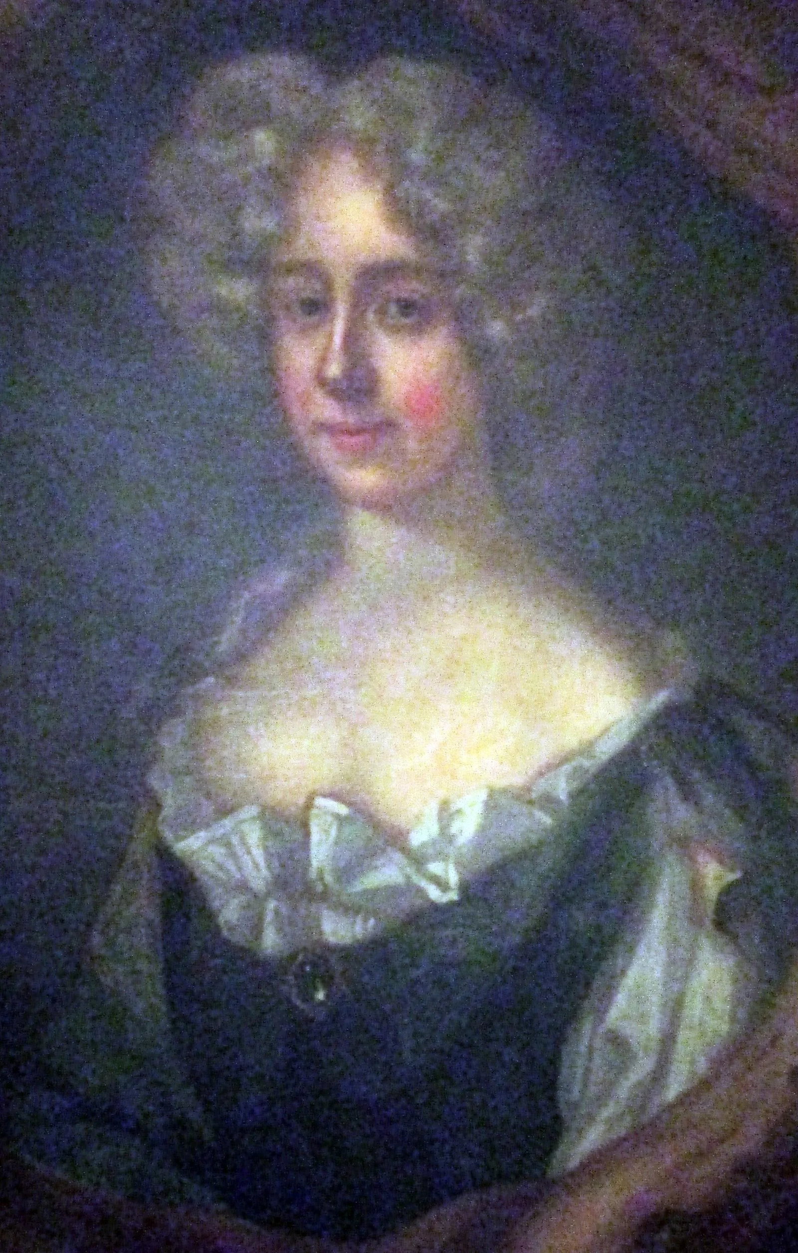 18th Century English Titled Lady with Coat of Arms Framed Oil Portrait Painting - 12