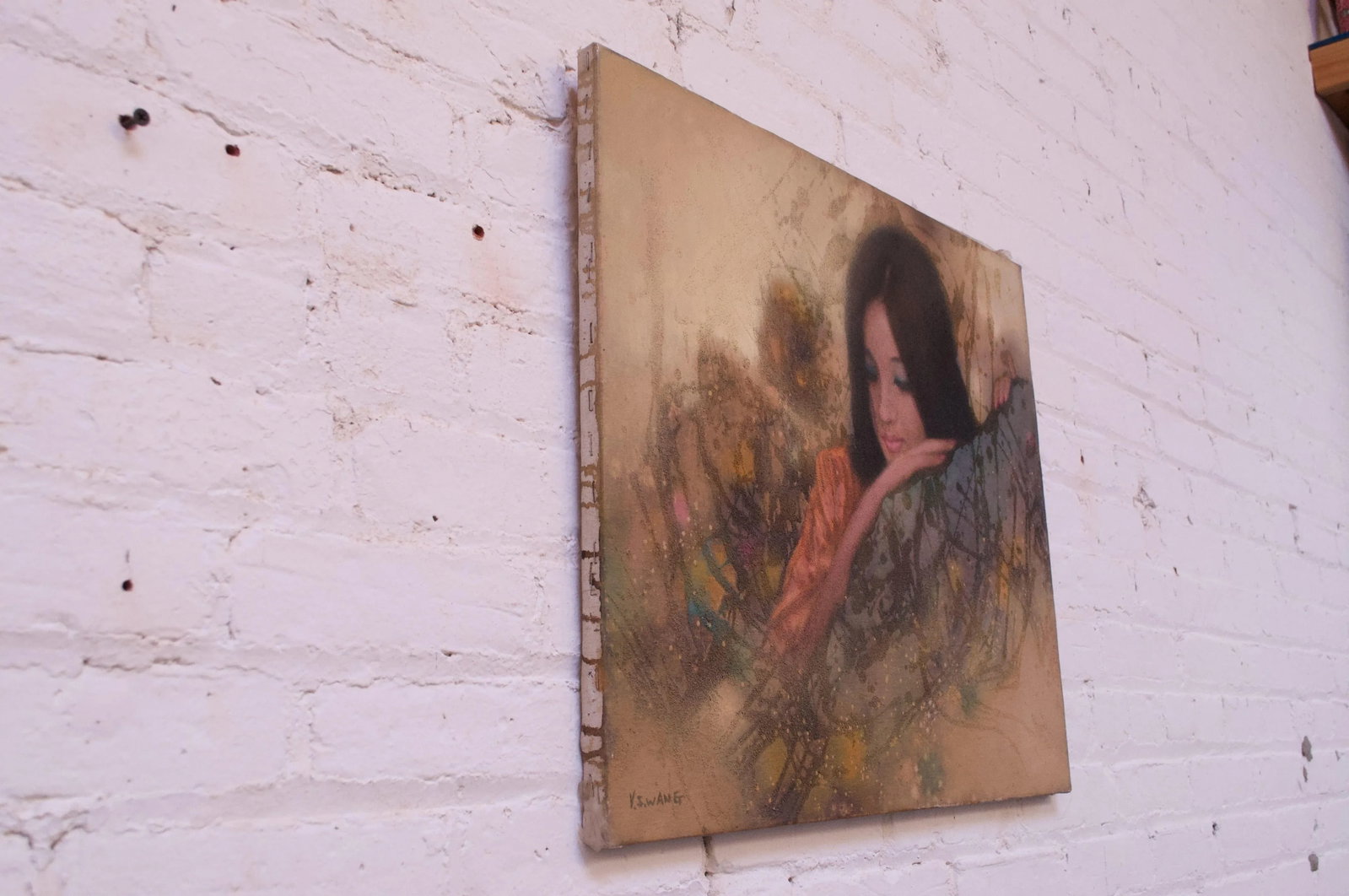 K Swang "Portrait of a Lady" Oil on Canvas - 4