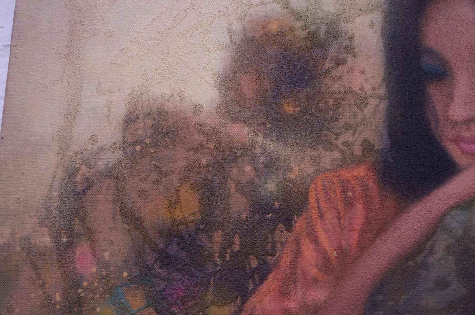 K Swang "Portrait of a Lady" Oil on Canvas - 8