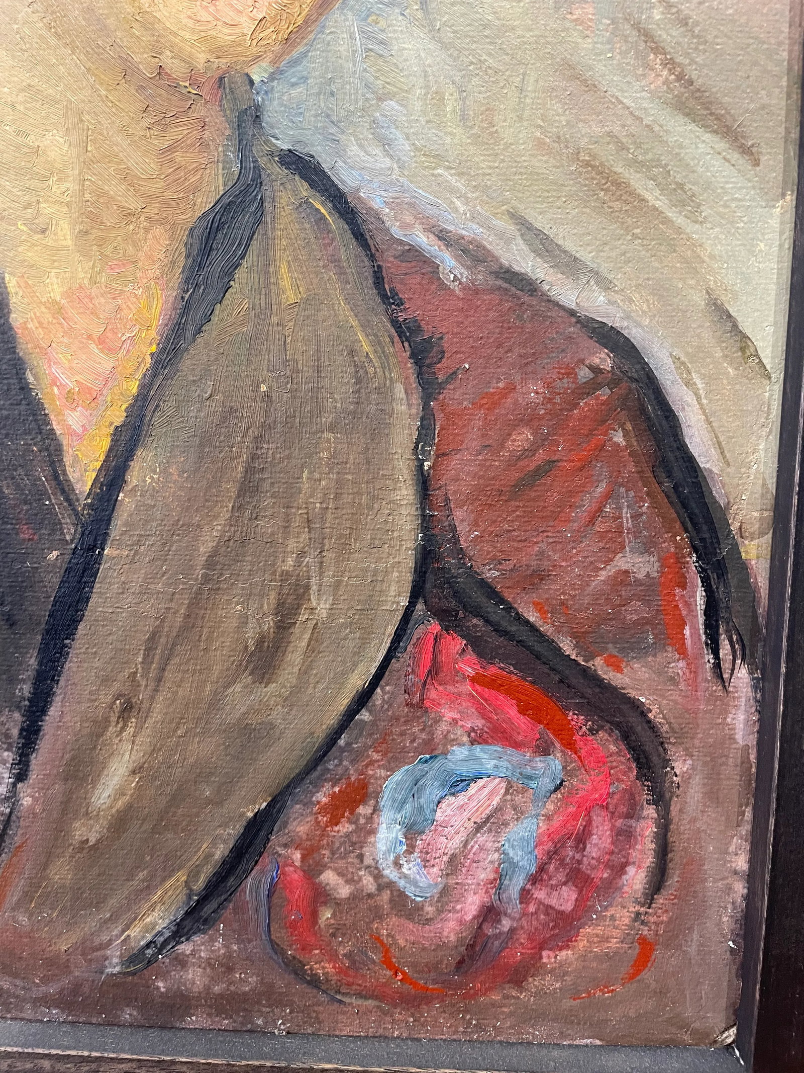 Circa 1940s French Expressionist Portrait Painting of a Woman, Framed - 5