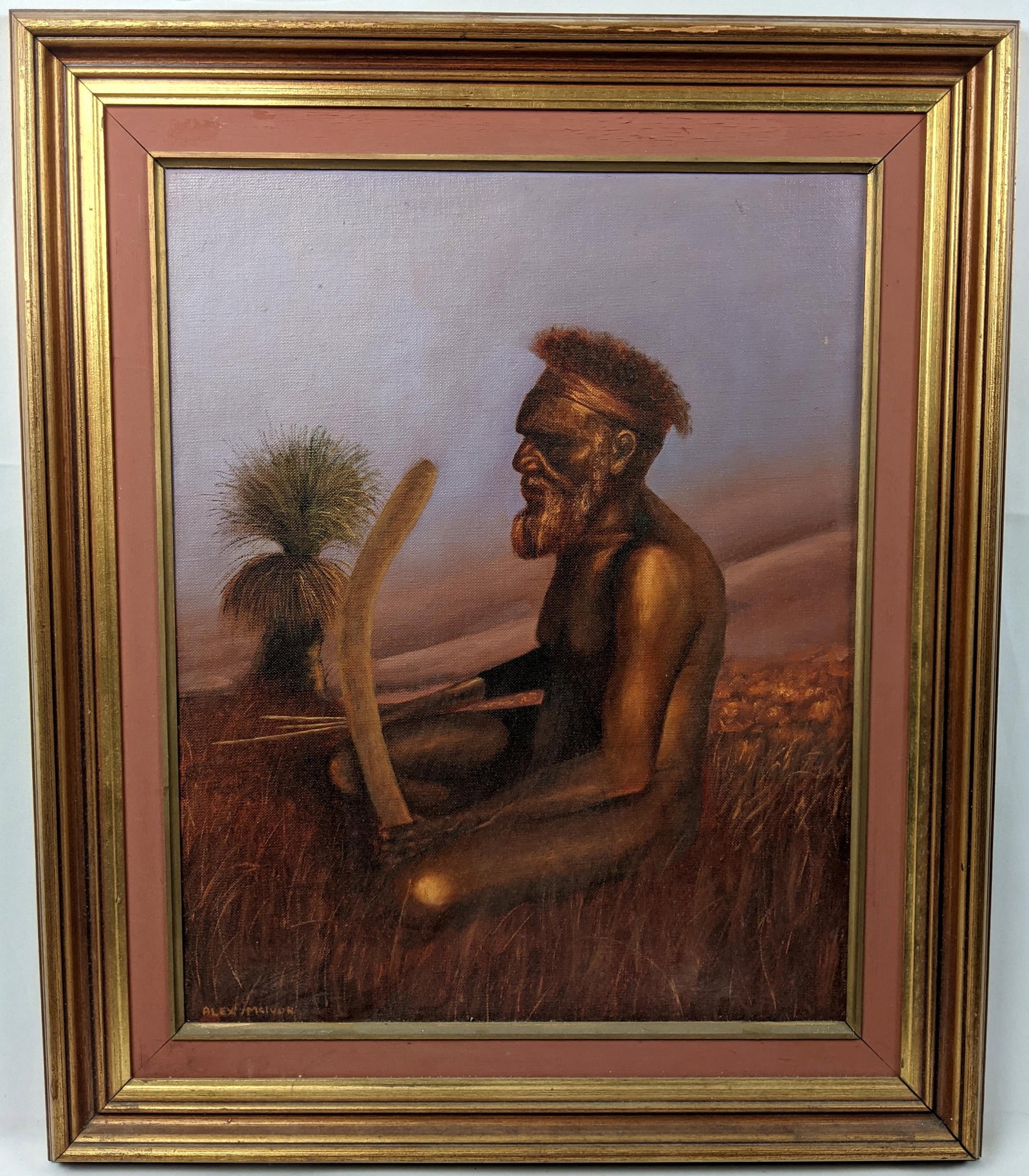 Late 20th Century "The Lonely Hunter" by Alex McIvor, Signed Original Oil on Canvas of an Australian - 2
