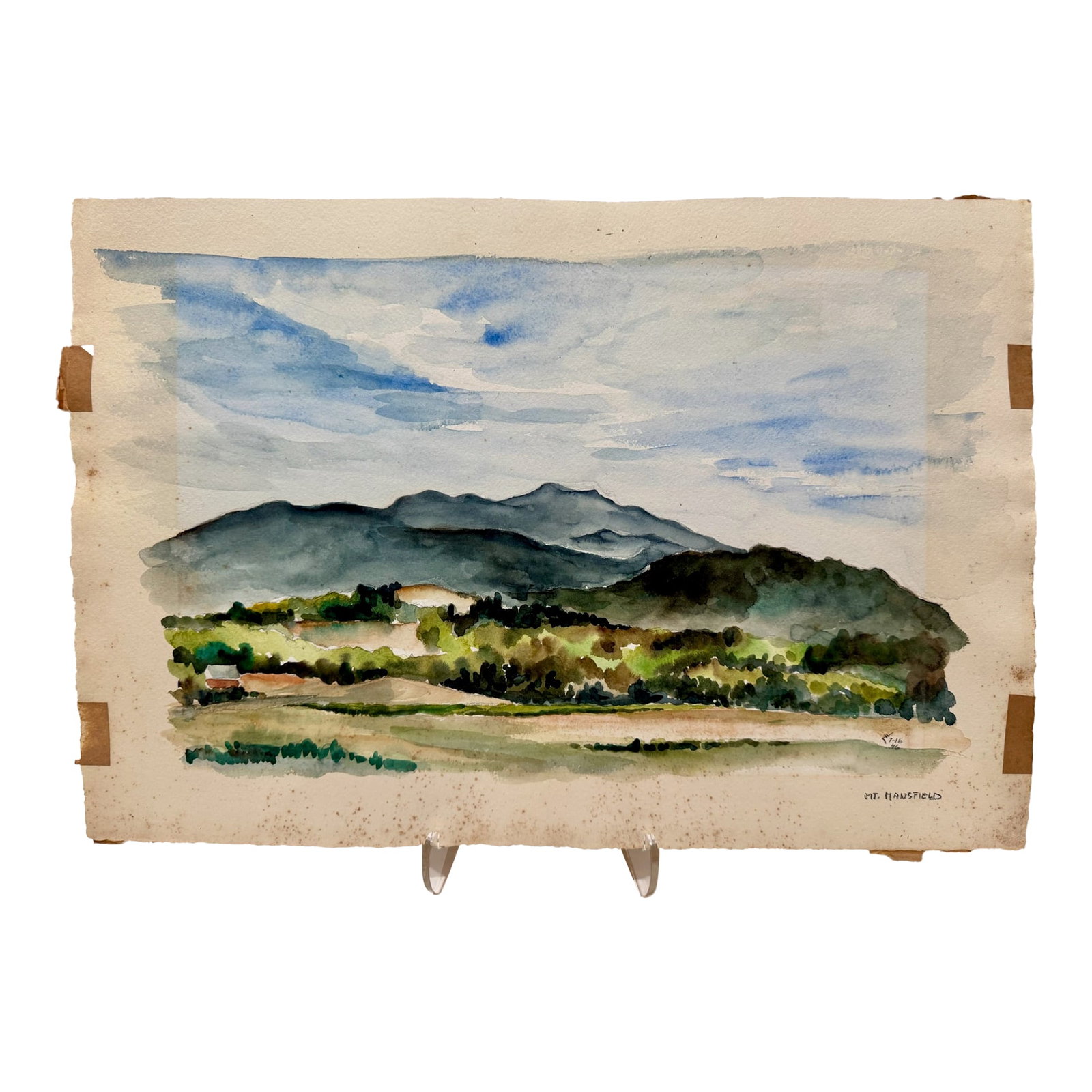 Enry Emil Salloch Original Watercolor on Paper Mt. Mansfield 1946. (1 of 7)