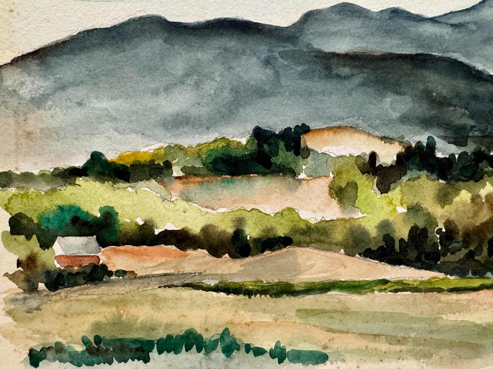 Enry Emil Salloch Original Watercolor on Paper Mt. Mansfield 1946. - 2