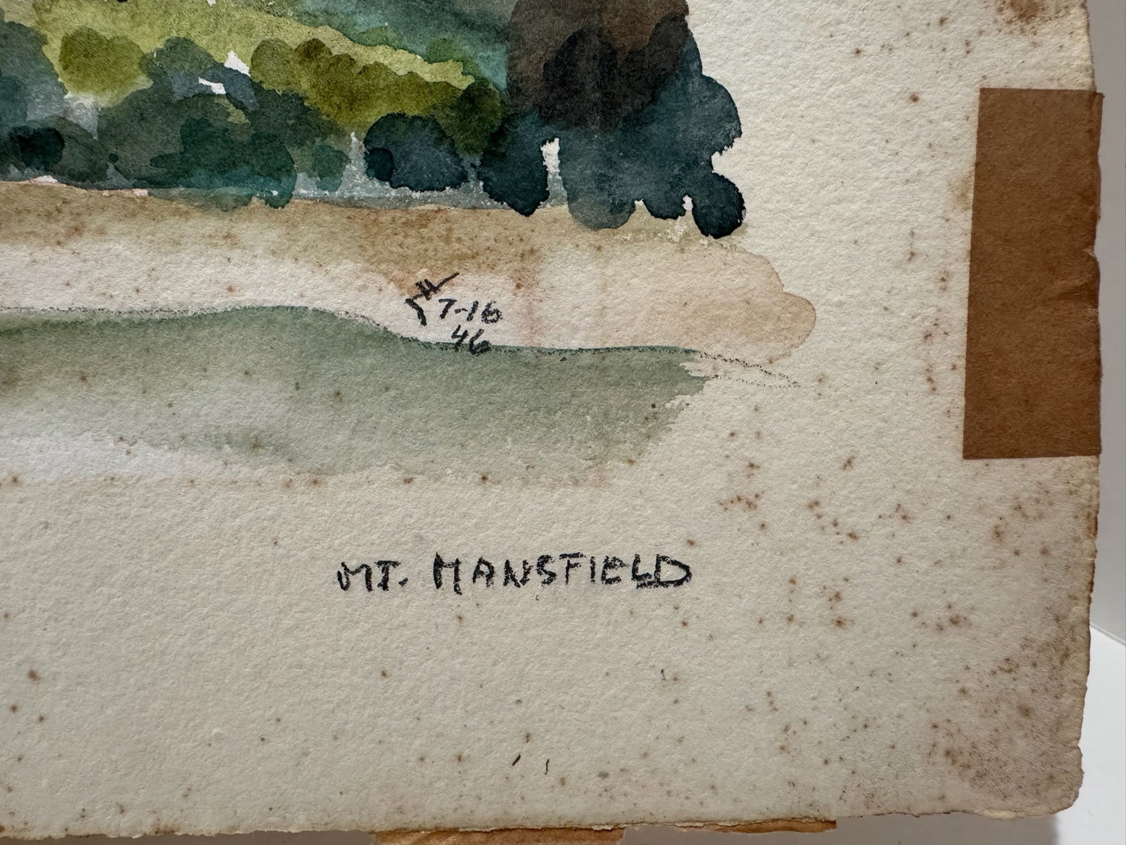 Enry Emil Salloch Original Watercolor on Paper Mt. Mansfield 1946. - 5