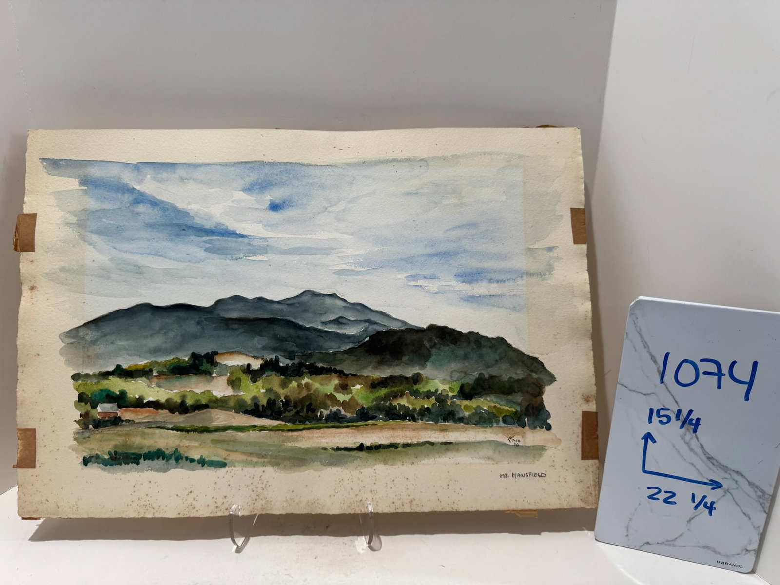 Enry Emil Salloch Original Watercolor on Paper Mt. Mansfield 1946. - 7