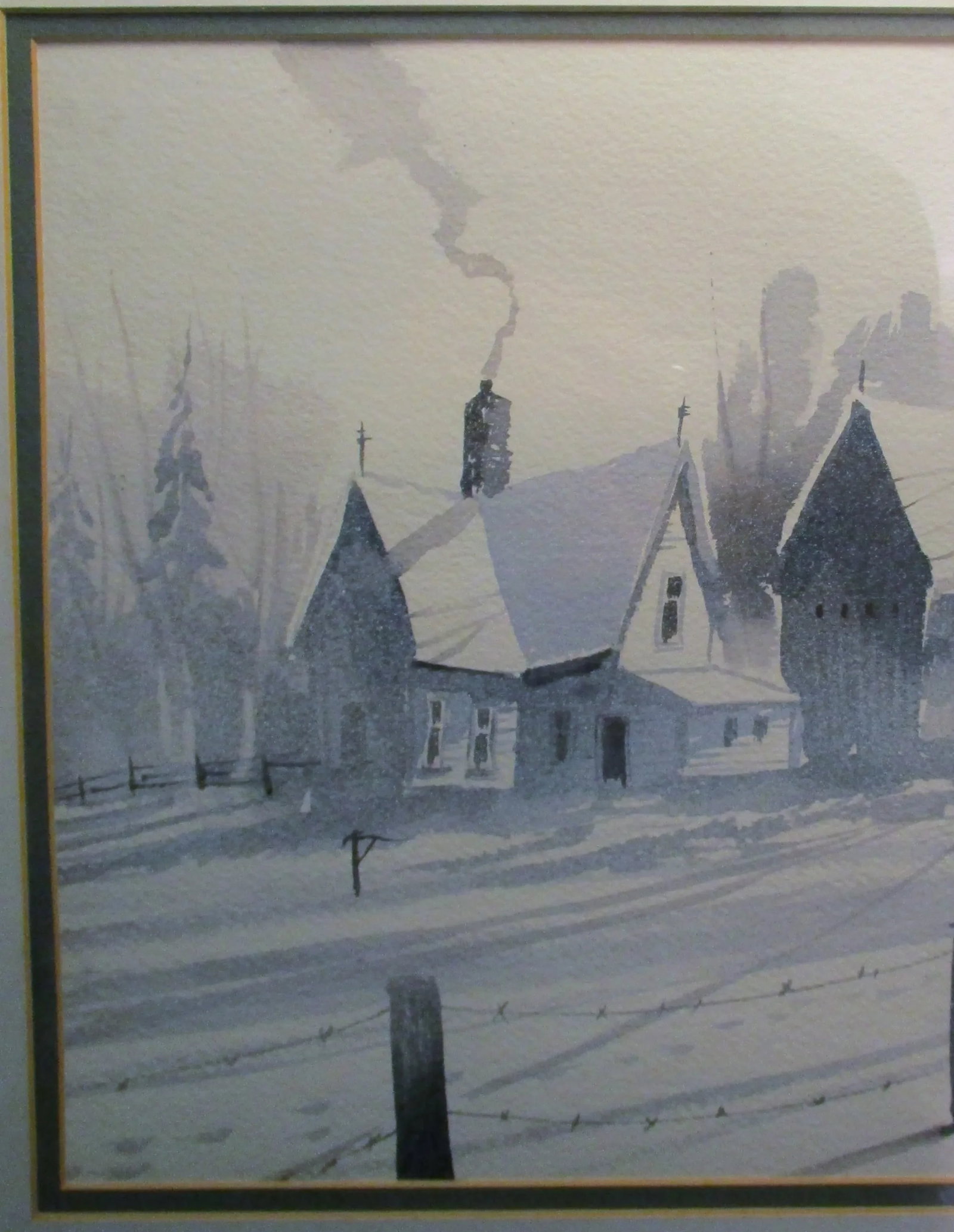 Mid 20th Century T. Haverfield Signed Winter Landscape Watercolor Painting, Framed - 4