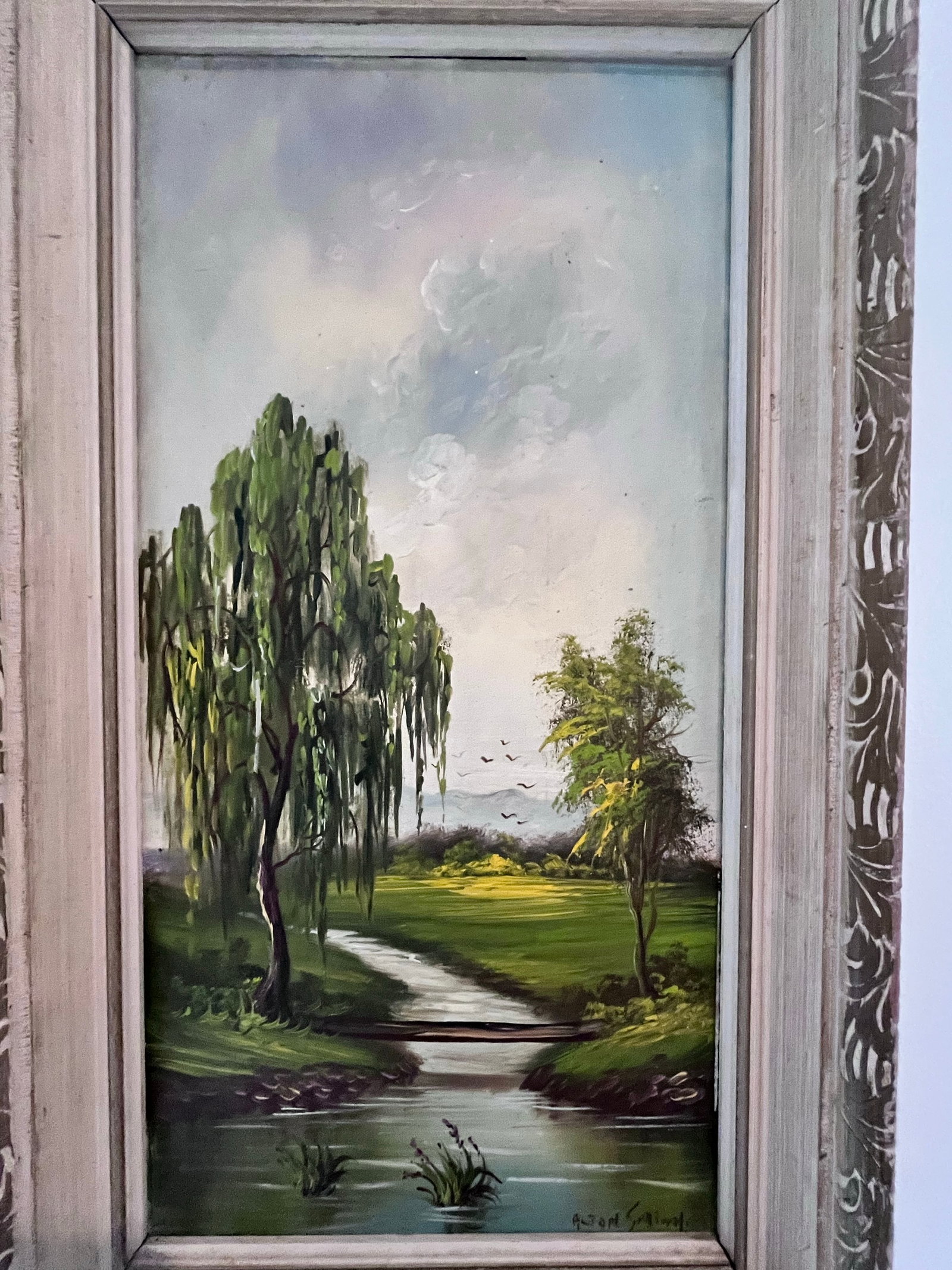 Vintage Signed Landscape Oil Painting on Board, Circa 1960s - 2