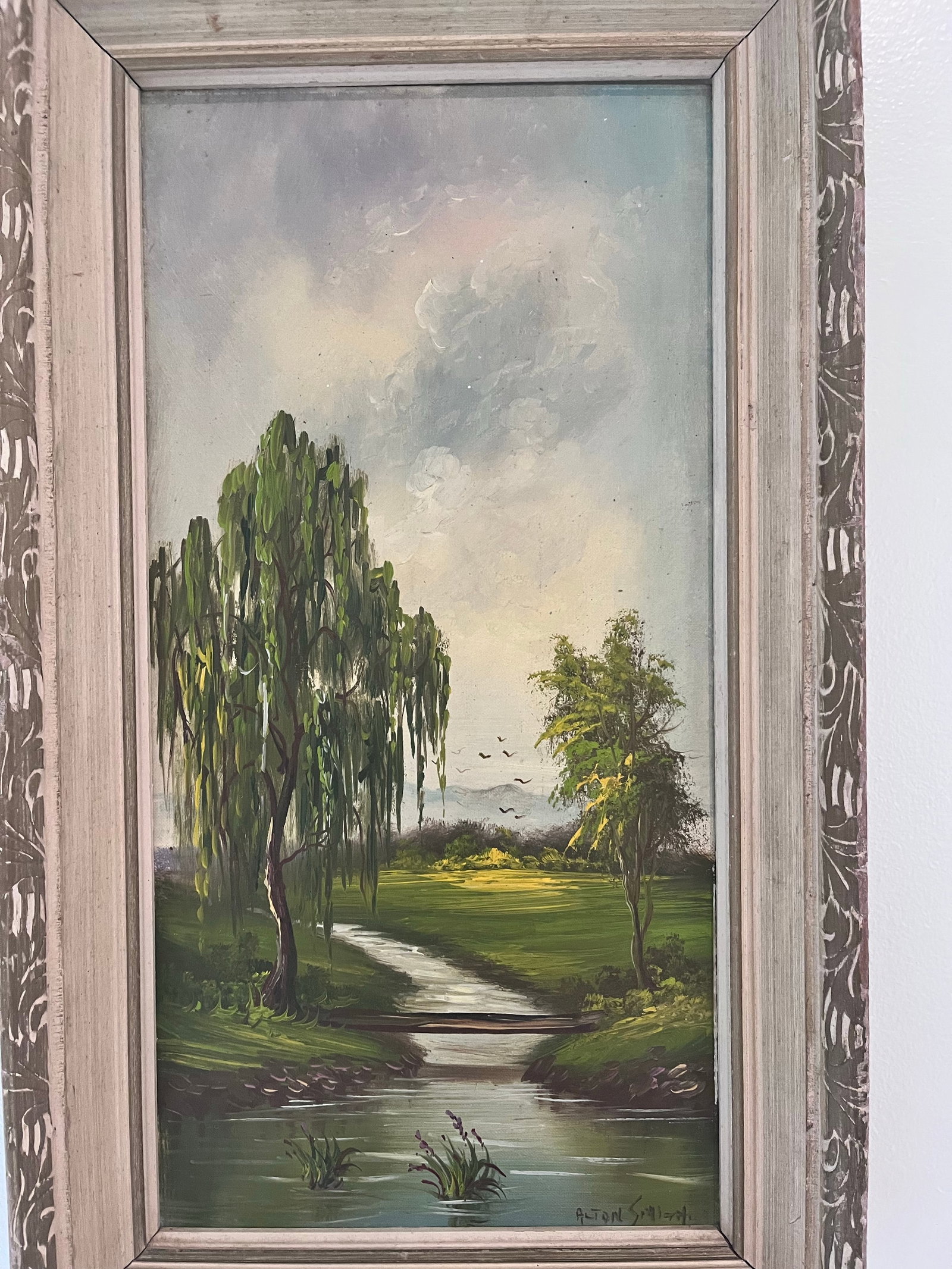 Vintage Signed Landscape Oil Painting on Board, Circa 1960s - 3
